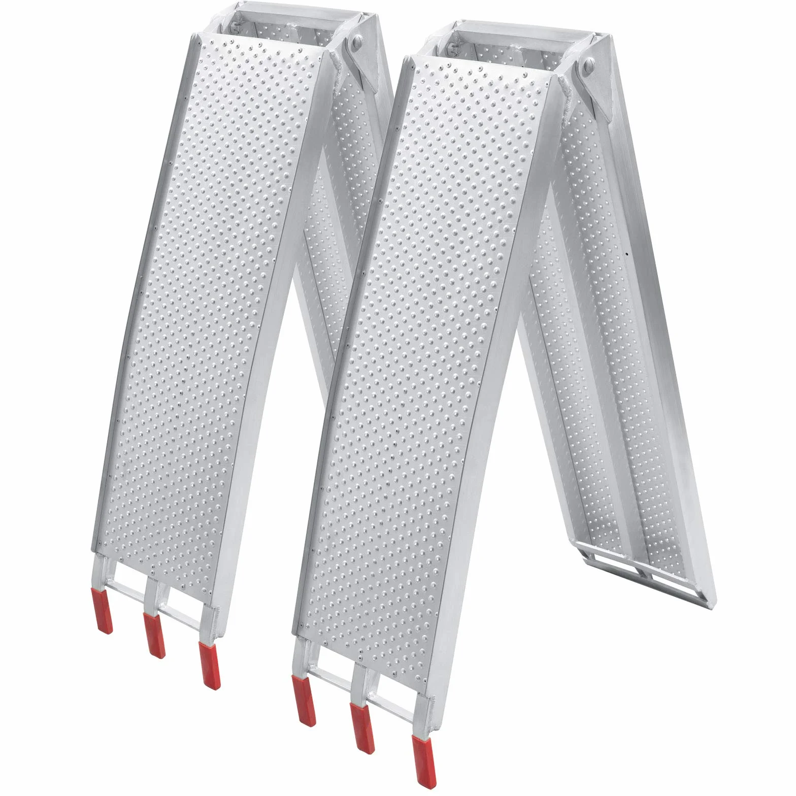 Wiltec Zestaw składany najazd aluminiowy 2 szt. o długości 215 cm i łączny udźwig 680 kg, lekka i łatwa do przechowywania, do załadowania quadów i motocykli