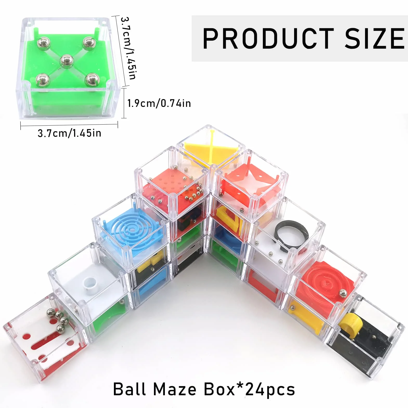 Mini Puzzle Games - 24-częściowy labirynt kostki 3D, gra zręcznościowa, łamigłówki i zabawki edukacyjne dla dorosłych i dzieci