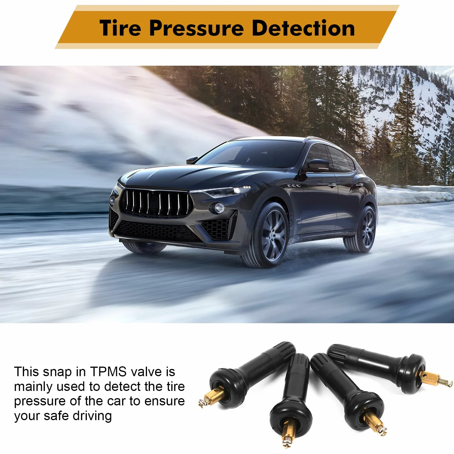 Zatrzaskowy zawór opony, trzpień zaworu TPMS trzpień zaworu do pomiaru ciśnienia w oponach, trzpień zaworu przeciwwybuchowego, gumowy trzpień zaworu do samochodu (4 szt.)