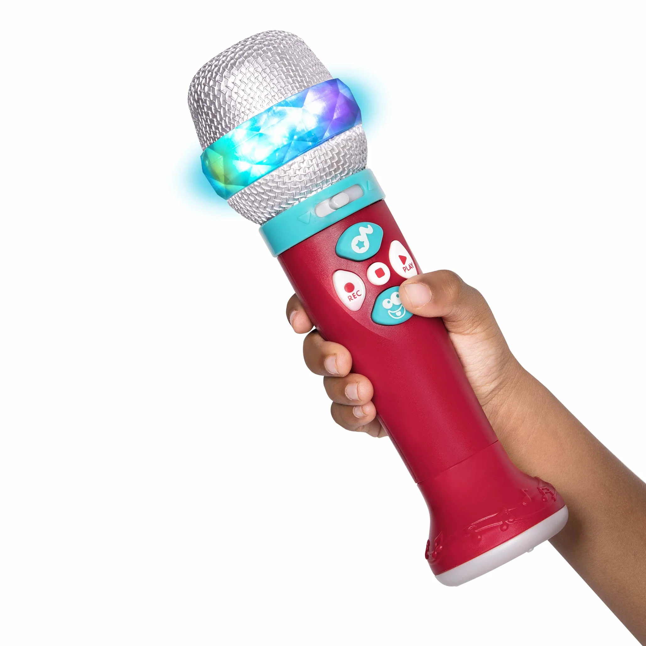 Battat Mikrofon muzyczny Light Show - podświetlany mikrofon śpiewający z 5 utworami i funkcjami nagrywania dla dzieci w wieku 2 lat + (Bluetooth) zabawka w zestawie