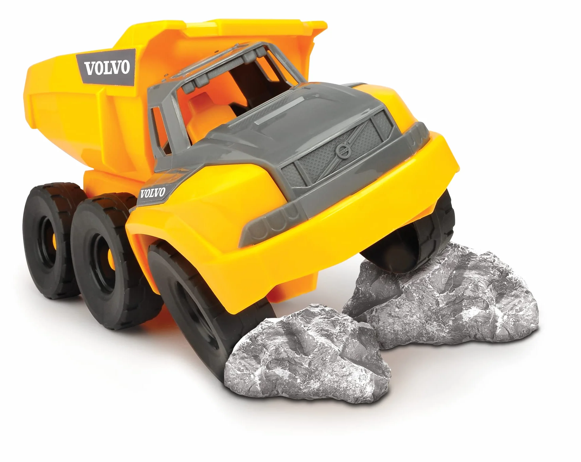 Dickie Toys - Volvo zabawka na plac budowy (zestaw 9-częściowy) dla dzieci od 3 lat, dźwig o wysokości 1 m, 3 pojazdy na placu budowy (ładowarka kołowa, koparka, wywrotka), zabawka do piasku i kask,