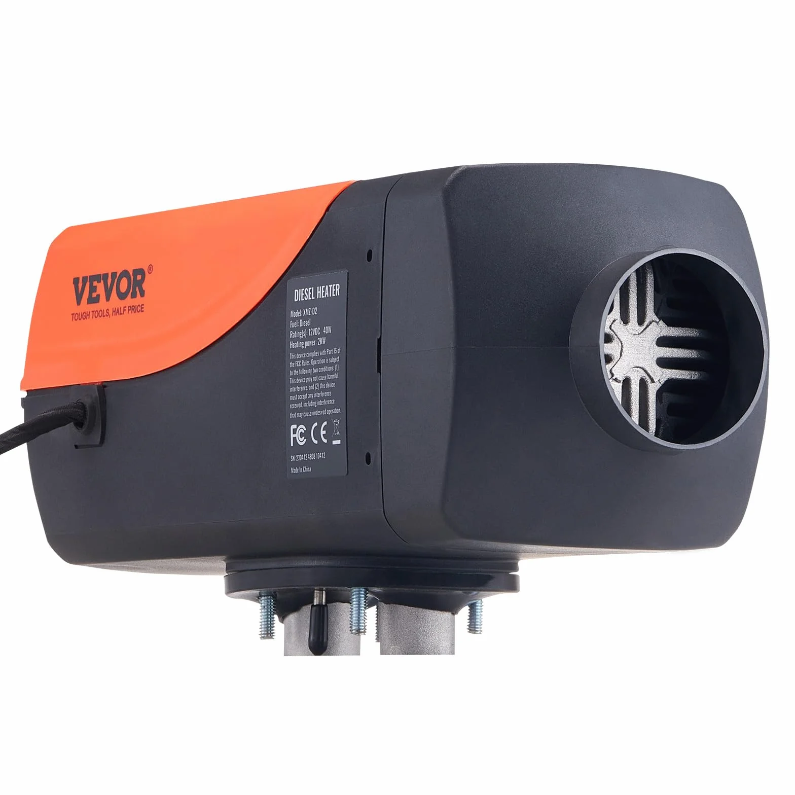 VEVOR Nagrzewnica powietrza na olej napędowy 12V 2kW 0,12-0,26 l/h z LCD i pilotem