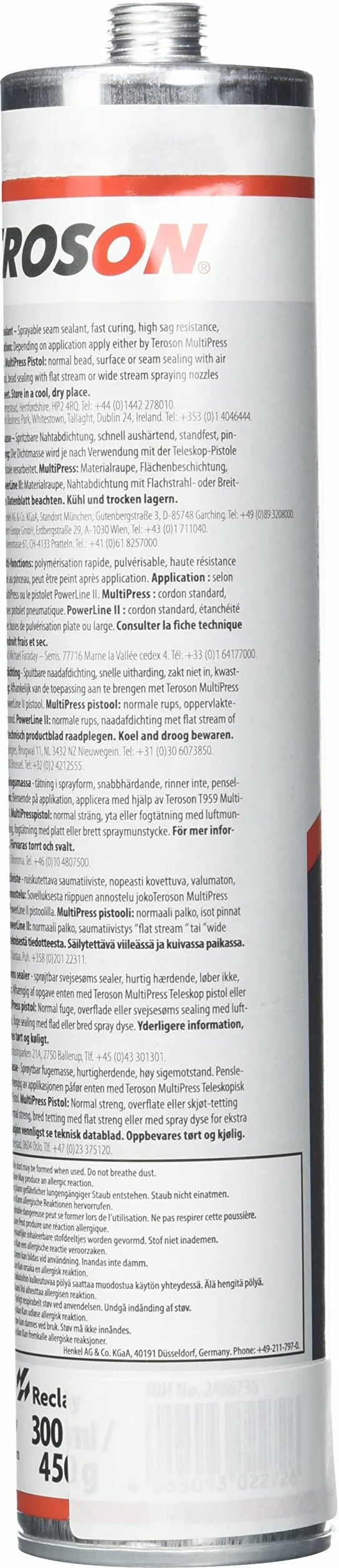 Teroson 1357960 masa uszczelniająca Terostat 9320, 300 ml, szara