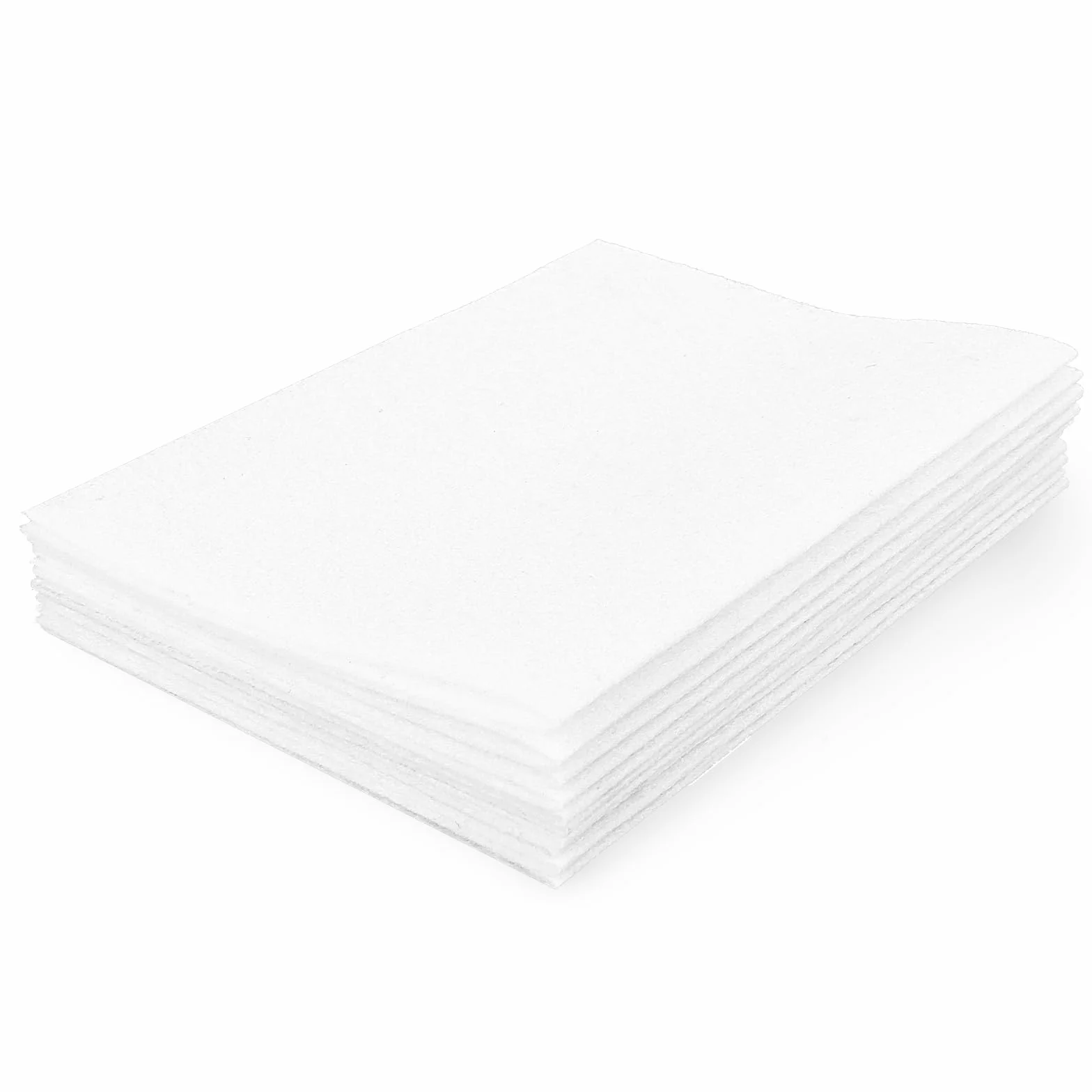 JJUNW 10 sztuk filcu do majsterkowania, kolor biały, 1 mm grubości, filc do majsterkowania, sztywny filc, do projektów krawieckich, rękodzieła (20 x 30 cm)