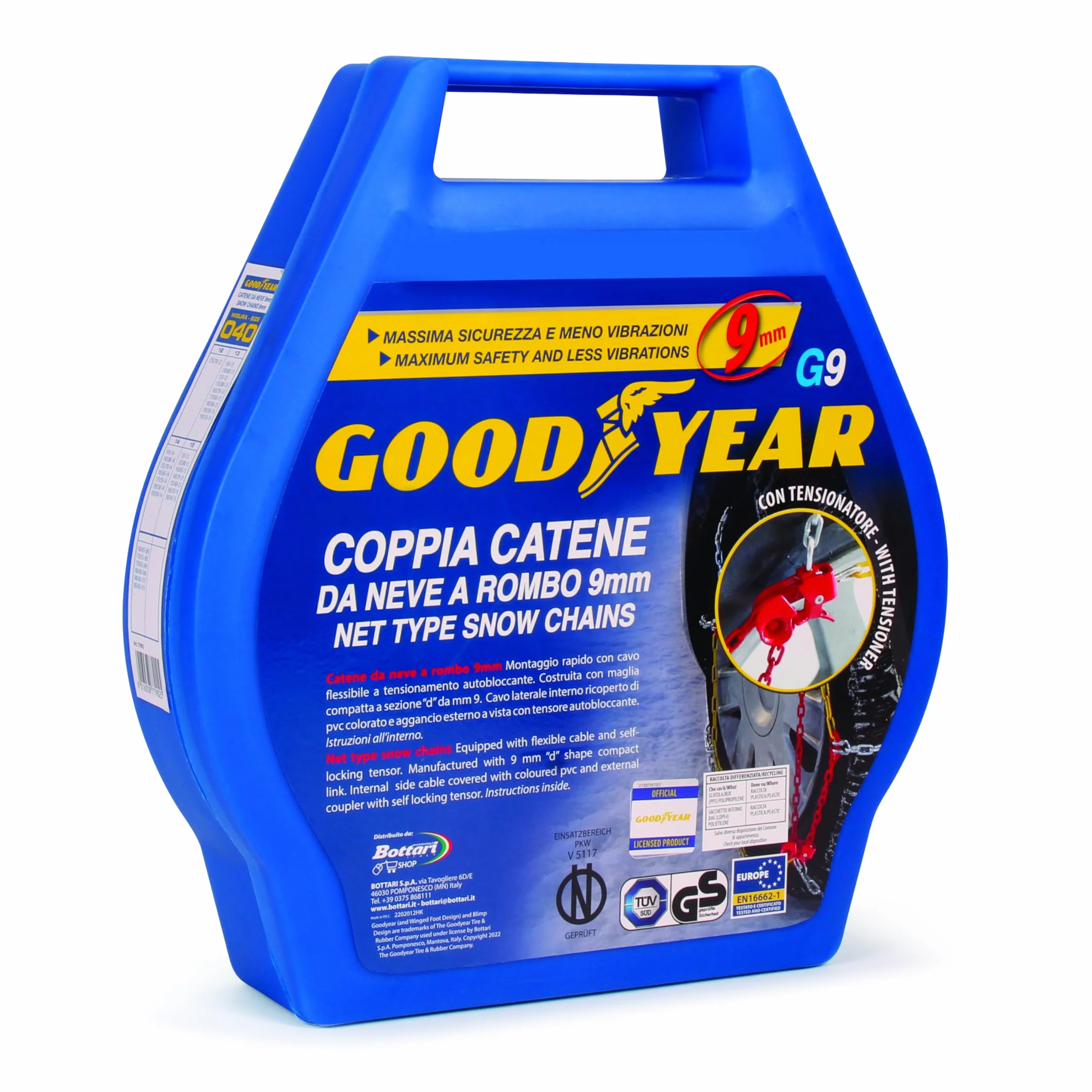 Goodyear Catene da Neve G9 9 mm Omologate TUV GS Onorm Misura 090