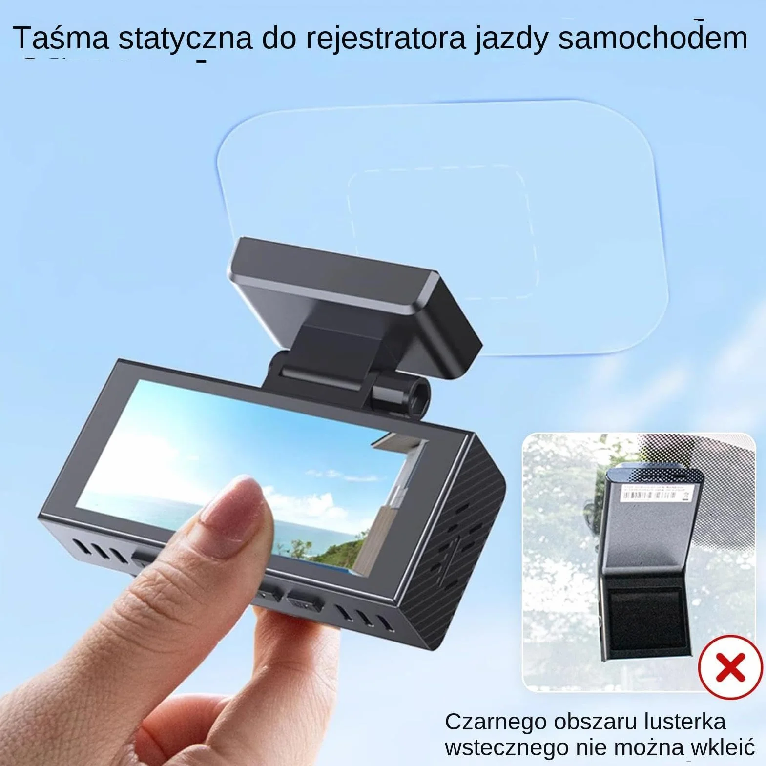 Dash Cam Windshield Stickers - 6pcs Electrostatic Transparent Static Film for Car Dashcams, Mounting No Glue Window Screen Sticker, Auto Interior Accessory Protection Kit