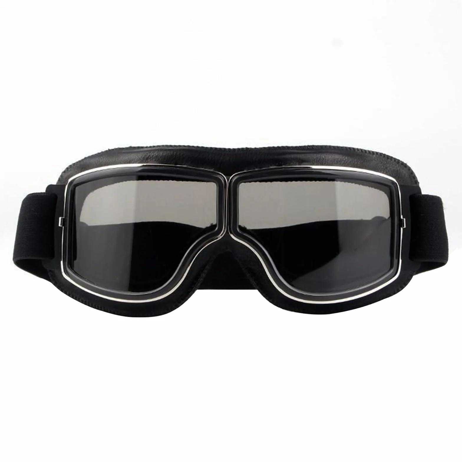 Gogle motocyklowe w stylu retro, gogle lotnicze, do motocrossu, wiatroszczelne, ze skóry PU, okulary przeciwsłoneczne w stylu vintage