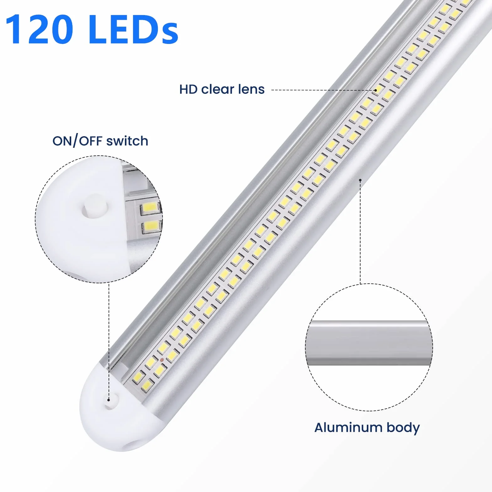 Bonlux Listwa oświetleniowa LED 12 V 120 diod 6500 K 1800 lm 4 szt