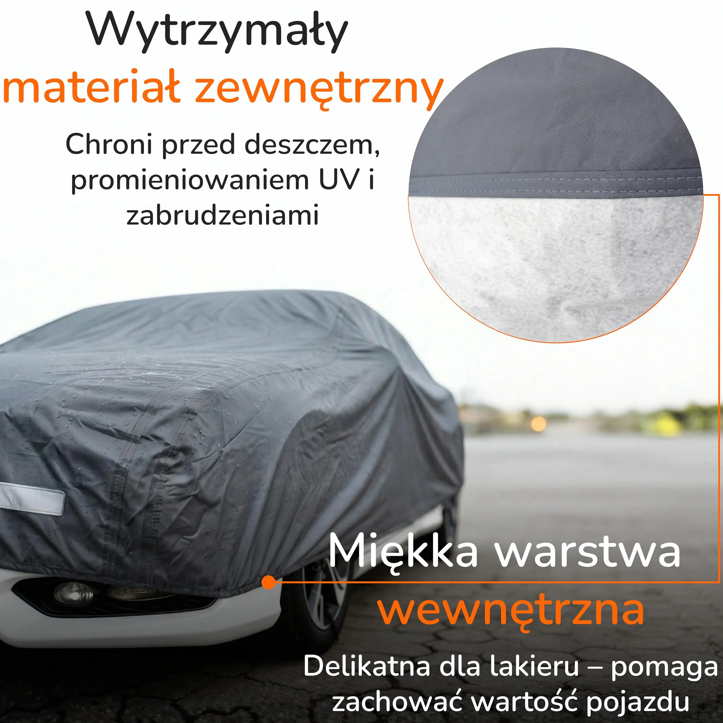 Upgrade4cars Premium Plandeka na Samochód Zewnętrzna Pełna Osłona Wodoodporna 2026 | Pokrowiec na Samochód Całoroczny | Plandeka Uniwersalna Osobowy - M+ (460x185x120 cm)