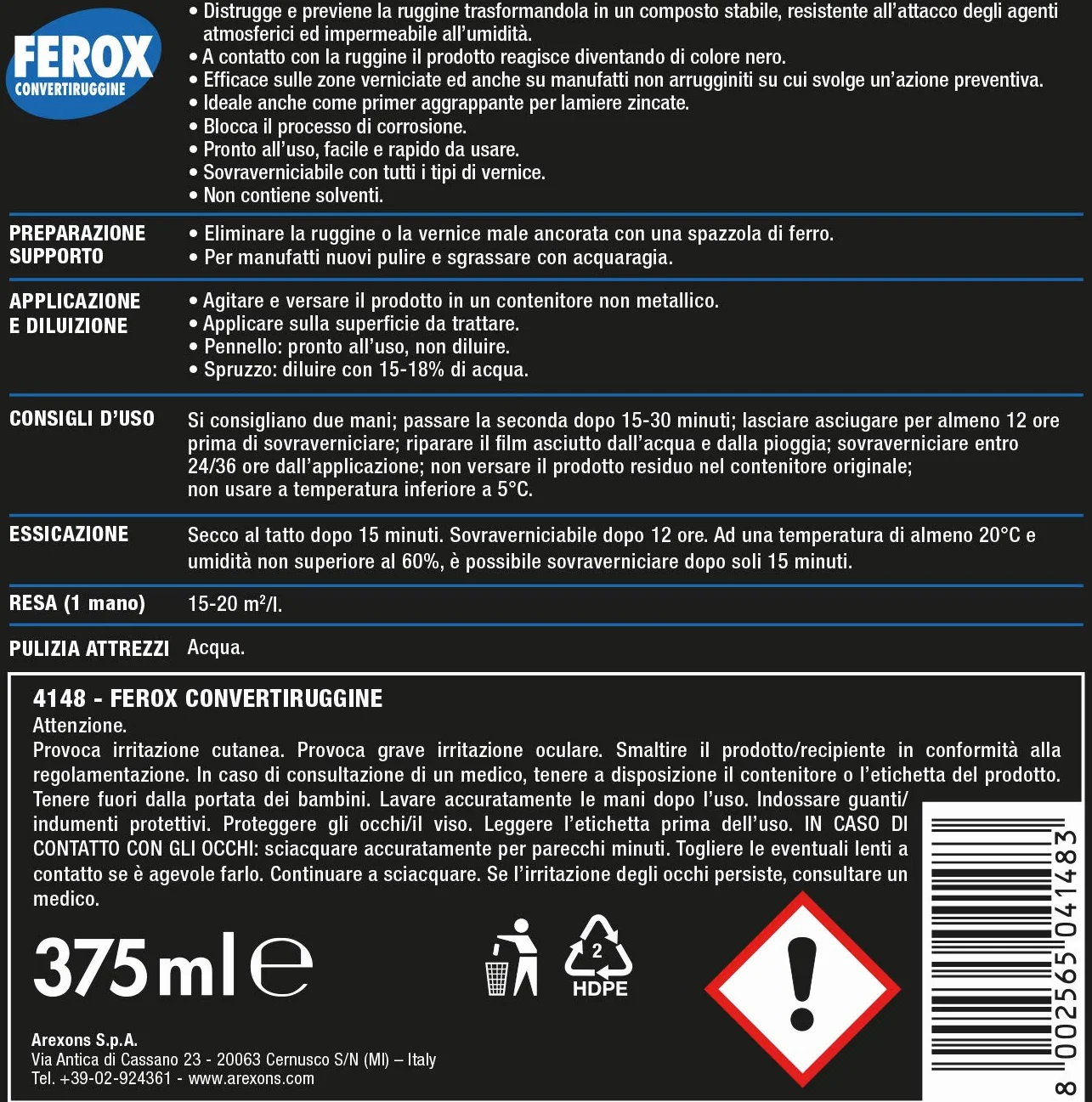 AREXON 4148 Ferox nawożenie rdzy 375 ml biały