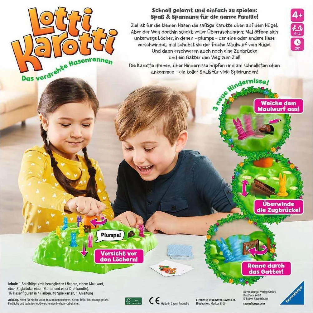 Ravensburger Lotti Karotti Gra Planszowa, Wielokolorowy, ‎od 4 Lat