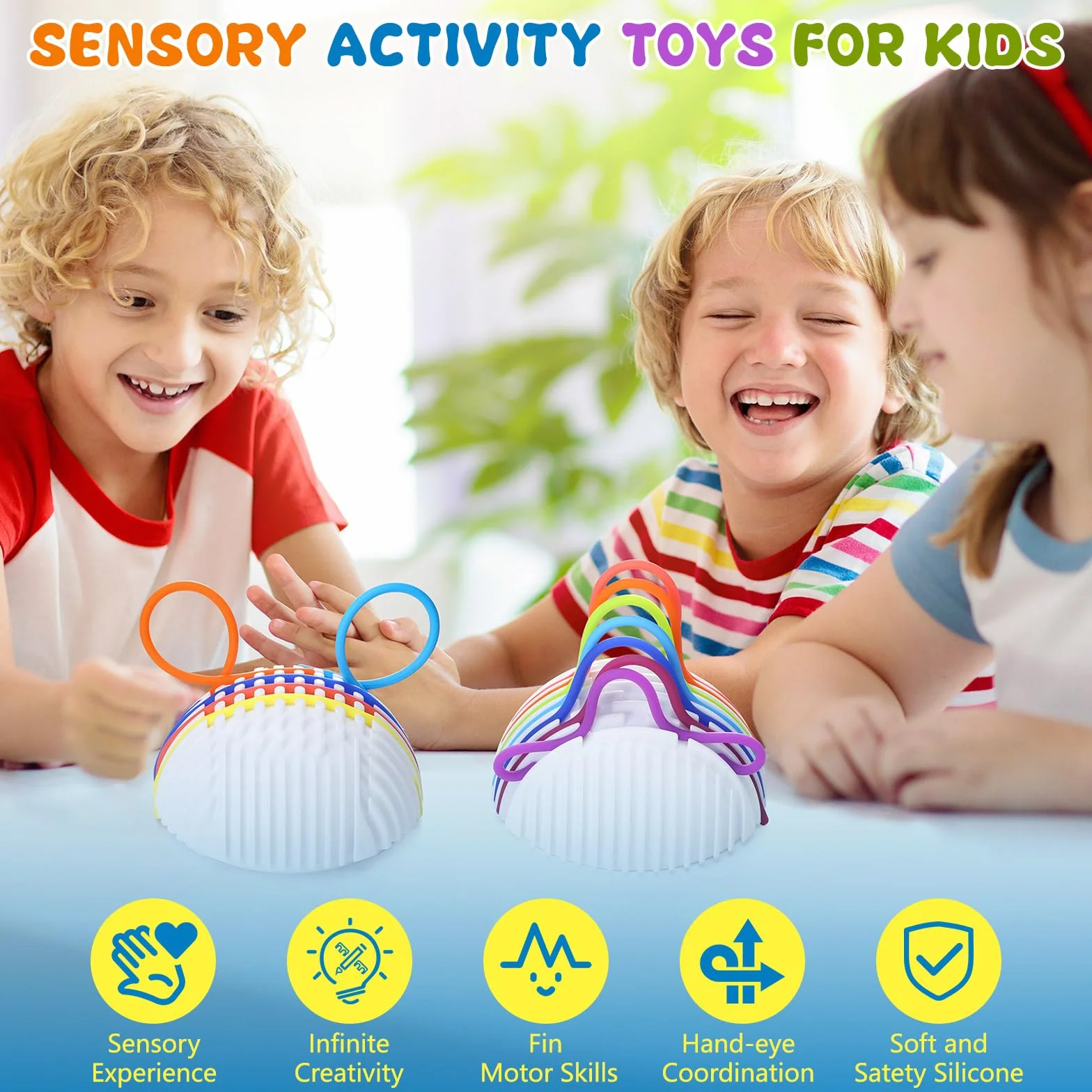 Zabawki sensoryczne dla dzieci od 3+ lat i dorosłych, silikonowe zabawki sensoryczne Montessori Fidget Toys, zabawka dla osób z autyzmem z 16 sznurkami liczącymi