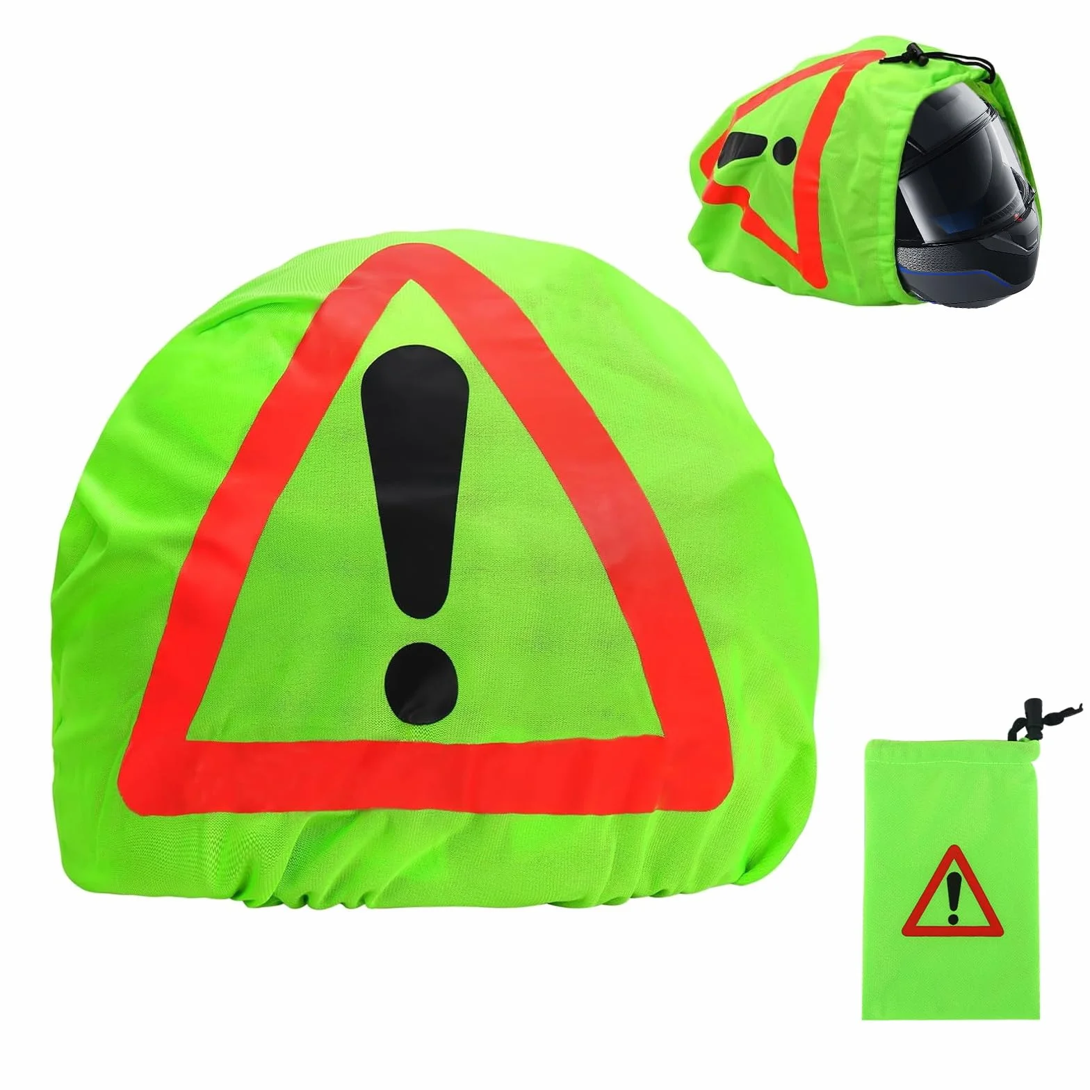 Trójkąt ostrzegawczy na kask motocyklowy, worek na kask, znak ostrzegawczy, torba na kask, trójkąt ostrzegawczy, powłoka kasku do zabezpieczenia przed wypadkiem, oznakowanie miejsc zagrożenia