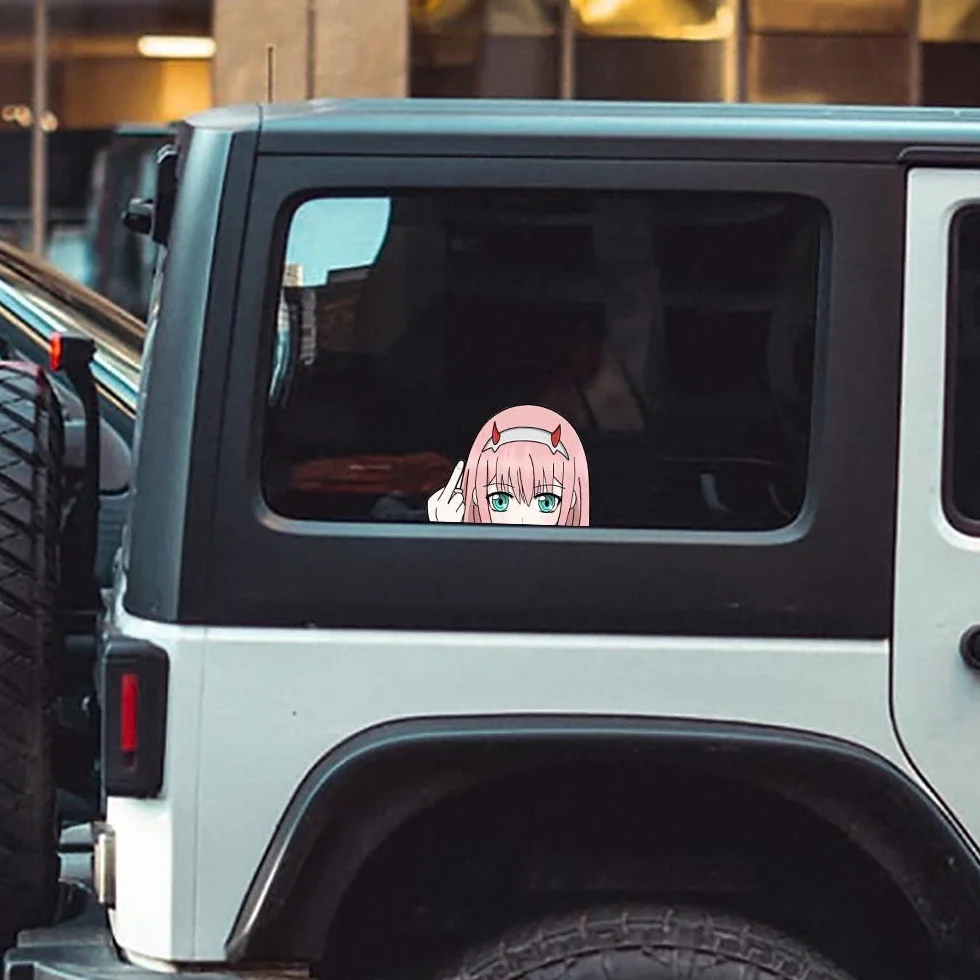 Naklejki samochodowe anime Darling In The Franxx Zero winylowe wodoodporne 14 cm