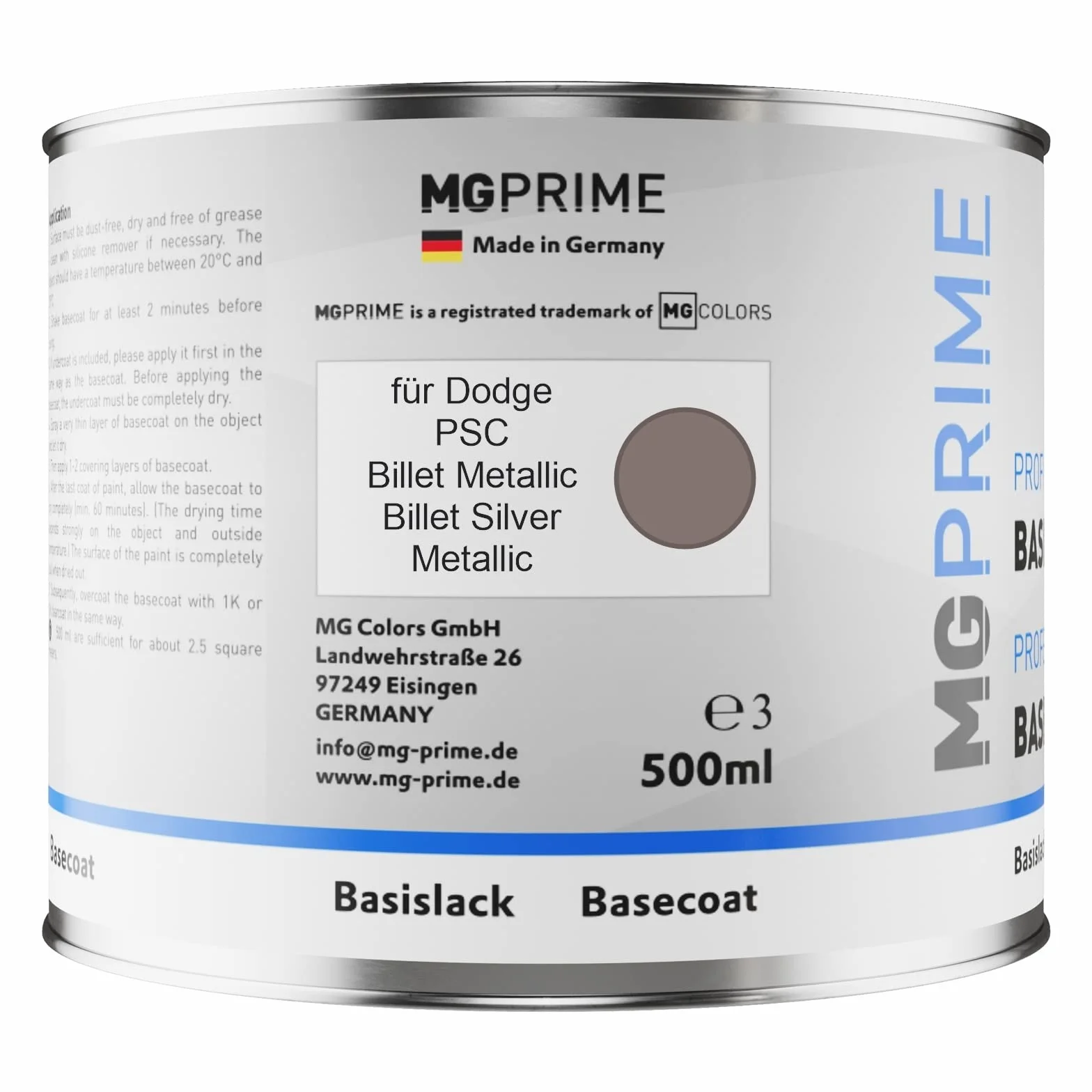 Dodge PSC Billet Metallic/Billet Silver Metallic Lakier Bazowy 0,5 litra 500ml