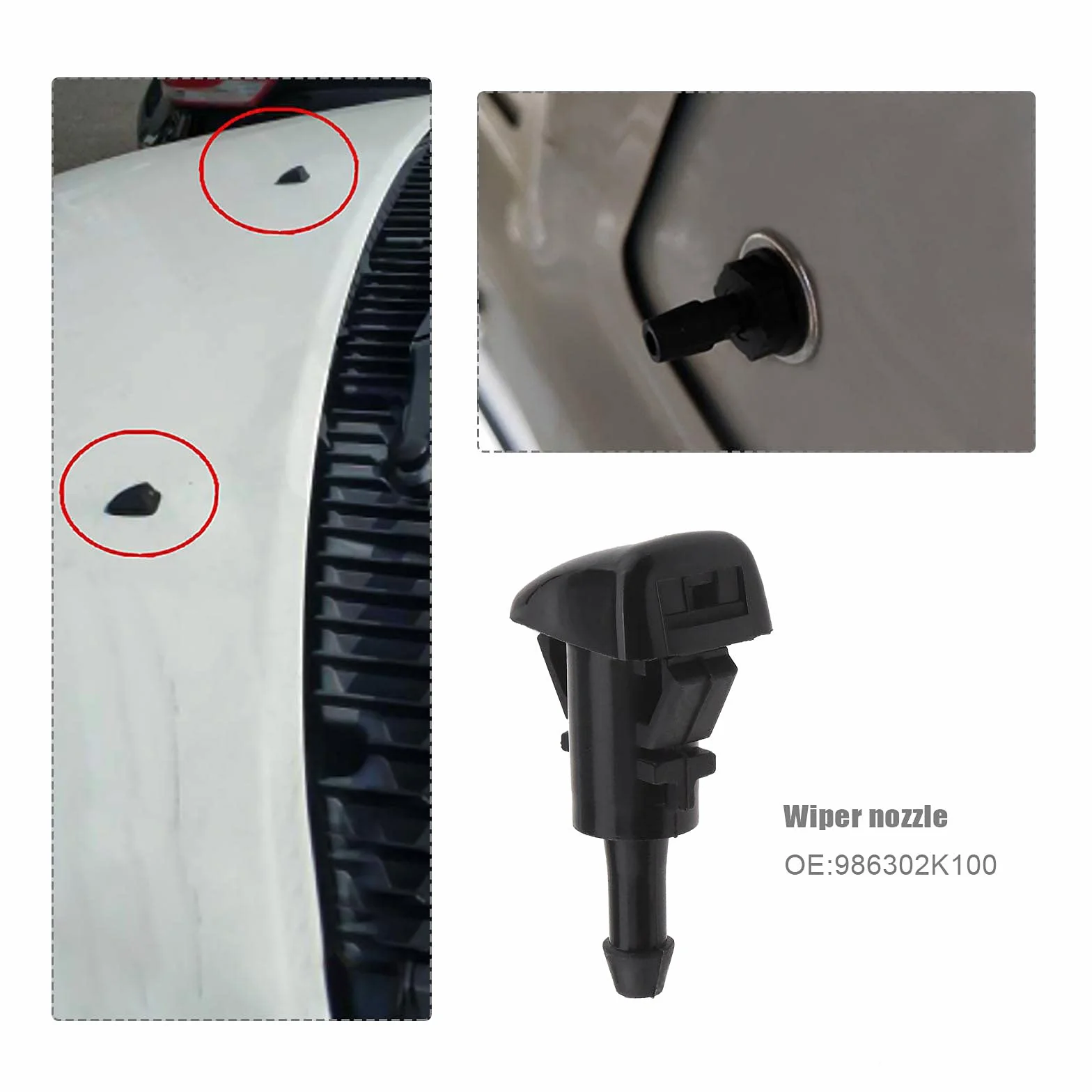 Create idea 2 dysze spryskiwacza przedniej szyby 986302K100 kompatybilne z Hyundai ix35 Tucson MK2 Accent RB Equus Santa Fe Sonata YF kompatybilne z Kia Sorento MK2 Sportage MK4