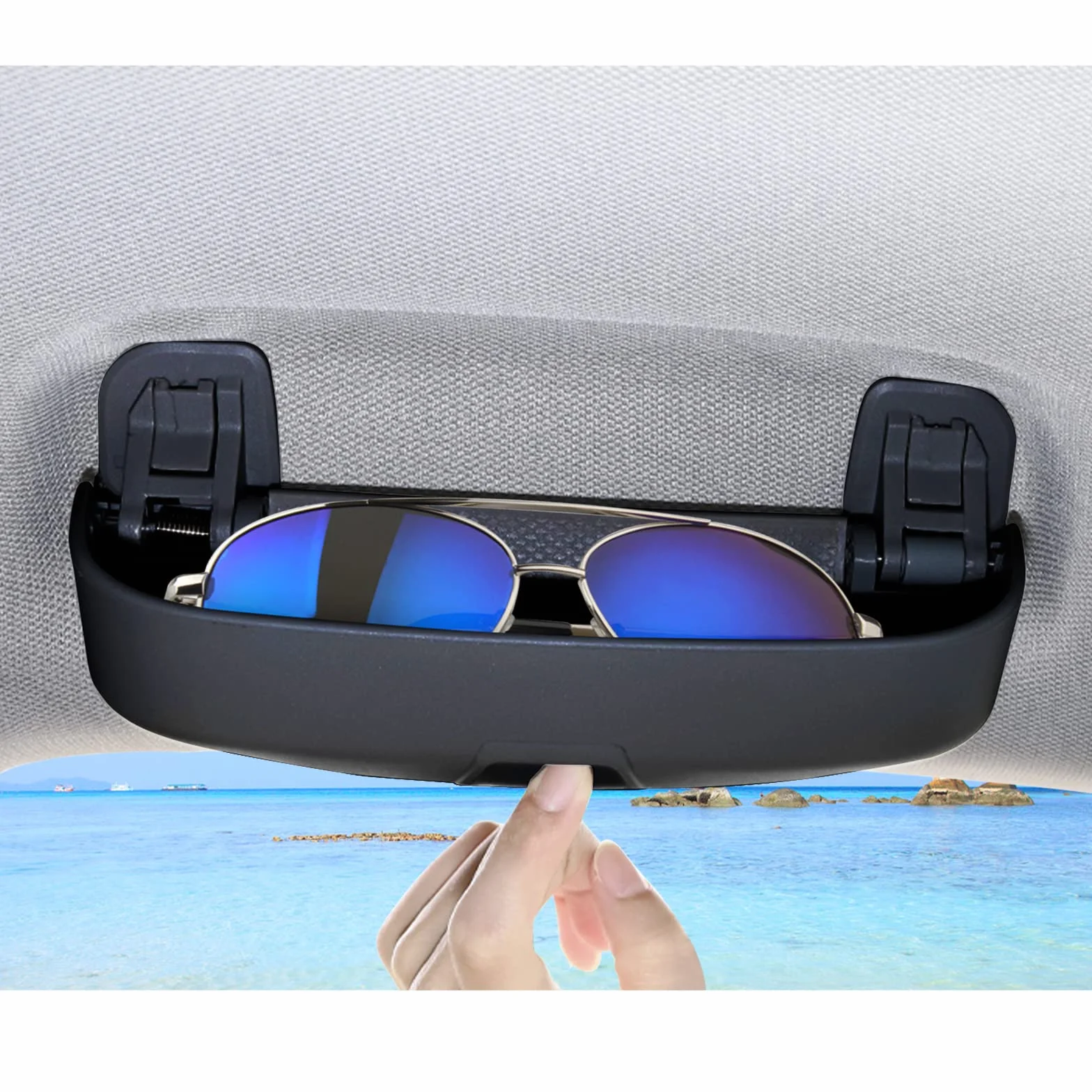 BIXUAN A3 uchwyt na okulary przeciwsłoneczne kompatybilny z Audi A3 A4 A5 A6 B8 B9 C7 C8 Q3 Q5 Q7 2021-2024