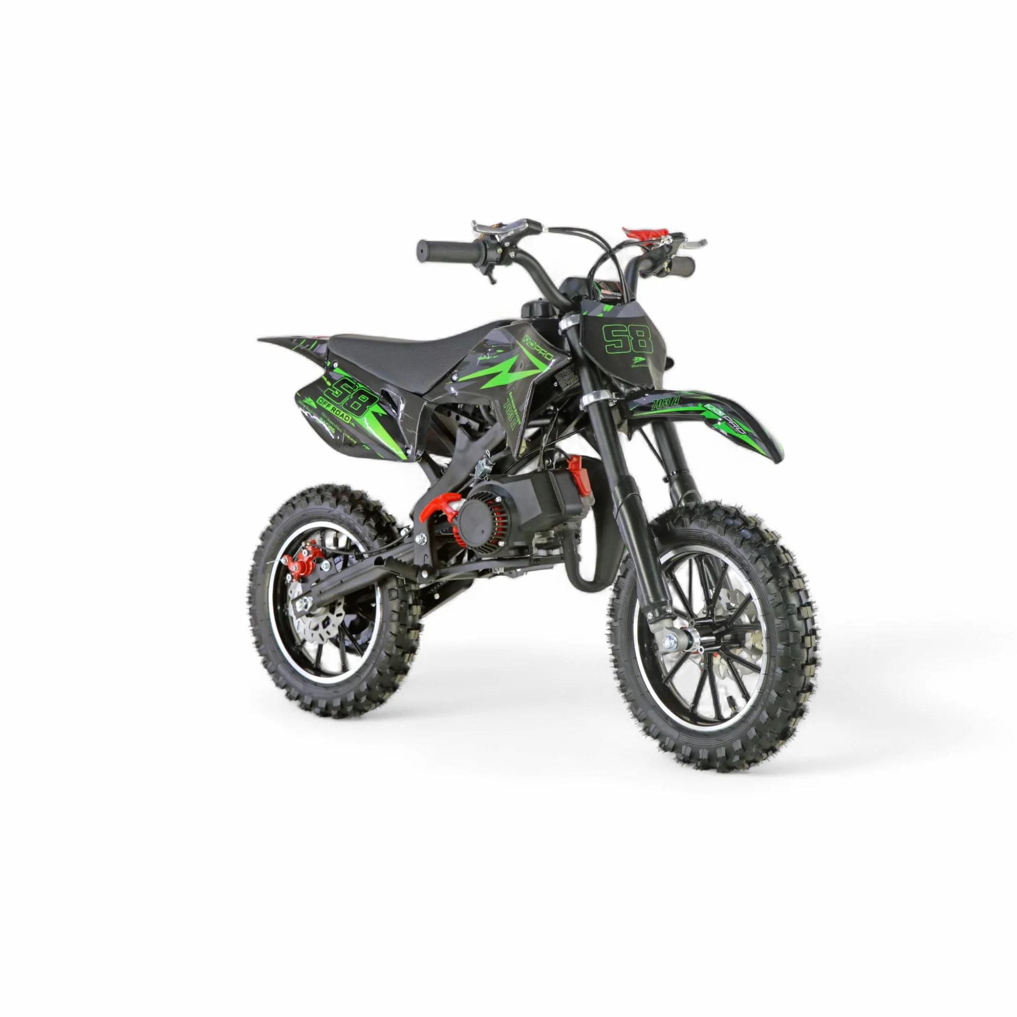 KXD 703 2Takt - 4Takt 49ccm Dirt Bike Dirtbike CrossBike Enduro DirtBike kieszenniczka 49cc Pitbike PocketBike Motocross Motocykl Motorbike Sport Motorowy Kieszeń (Zielony, KXD 703A 2Takt)