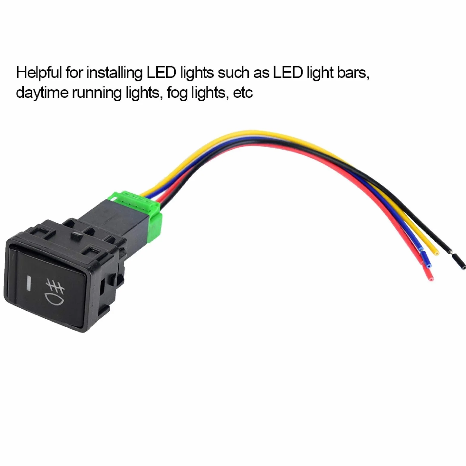 Przełącznik wciskany chwilowy 12V LED 4-biegunowy PVC