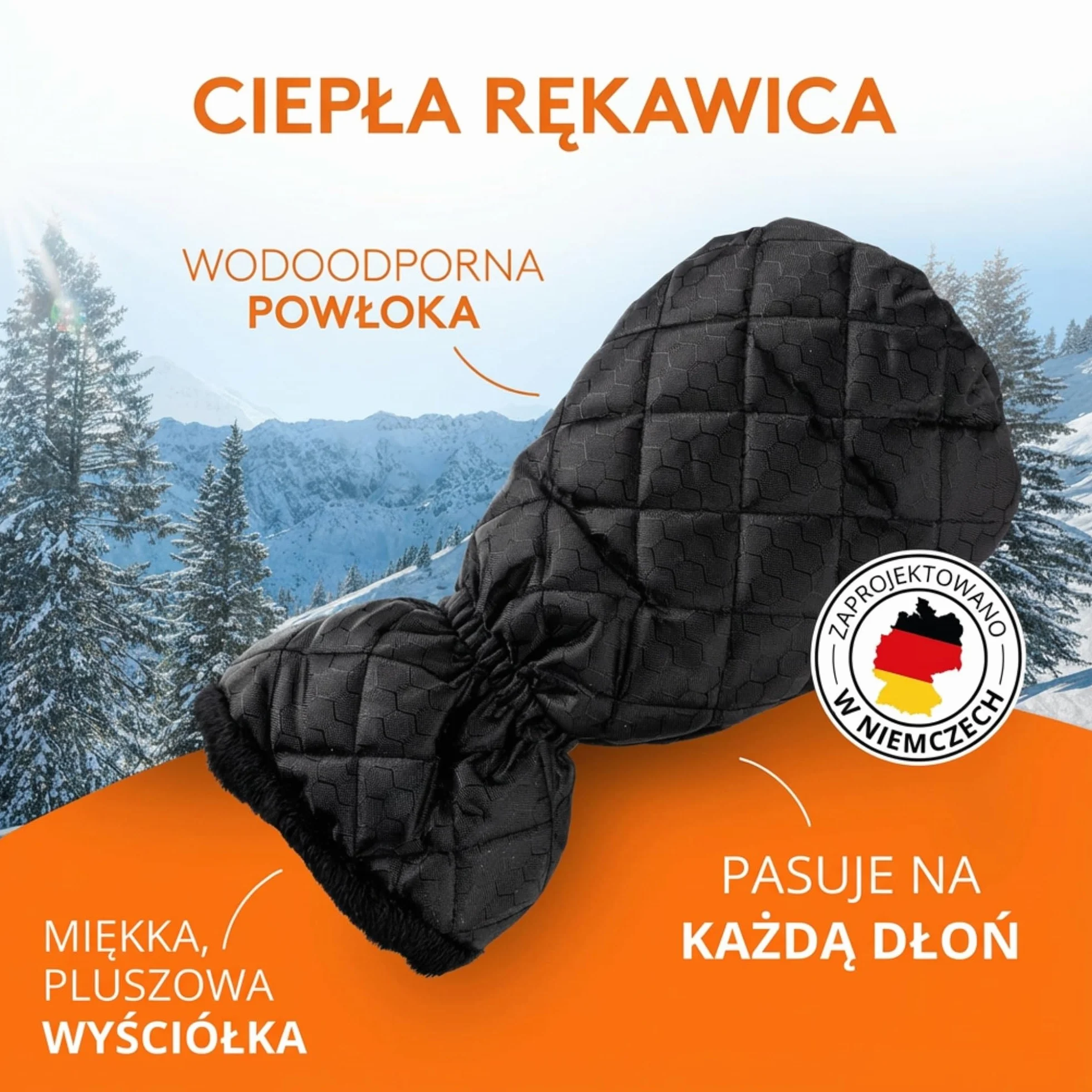Werktal Skrobaczka samochodowa, ogrzewająca skrobaczka do szyb samochodu z rękawicą, ultraszybka, innowacyjna skrobaczka do szyb samochodowych z funkcją łamania lodu, stabilna skrobaczka do śniegu