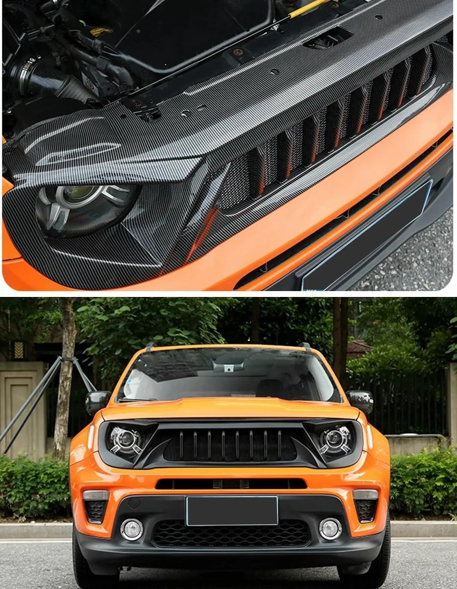 Kratka przednia do Jeep Renegade 2016-2018 grill wyścigowy matowy czarny wlot powietrza