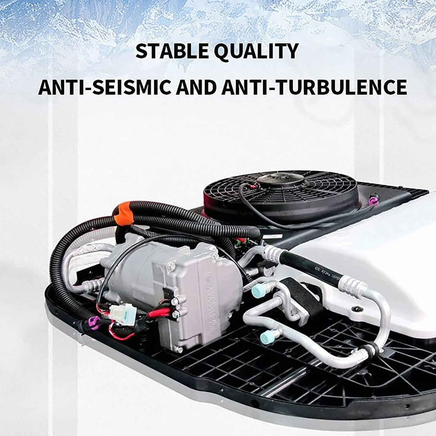 Klimatyzator DC 12V/24V/ultra cienka klimatyzator dachowy samochodu ma zastosowanie do minivanów, pojazdów terenowych, pickupów, kamperów, ciężarówek, pojazdów rolniczych,koparek,White-12V