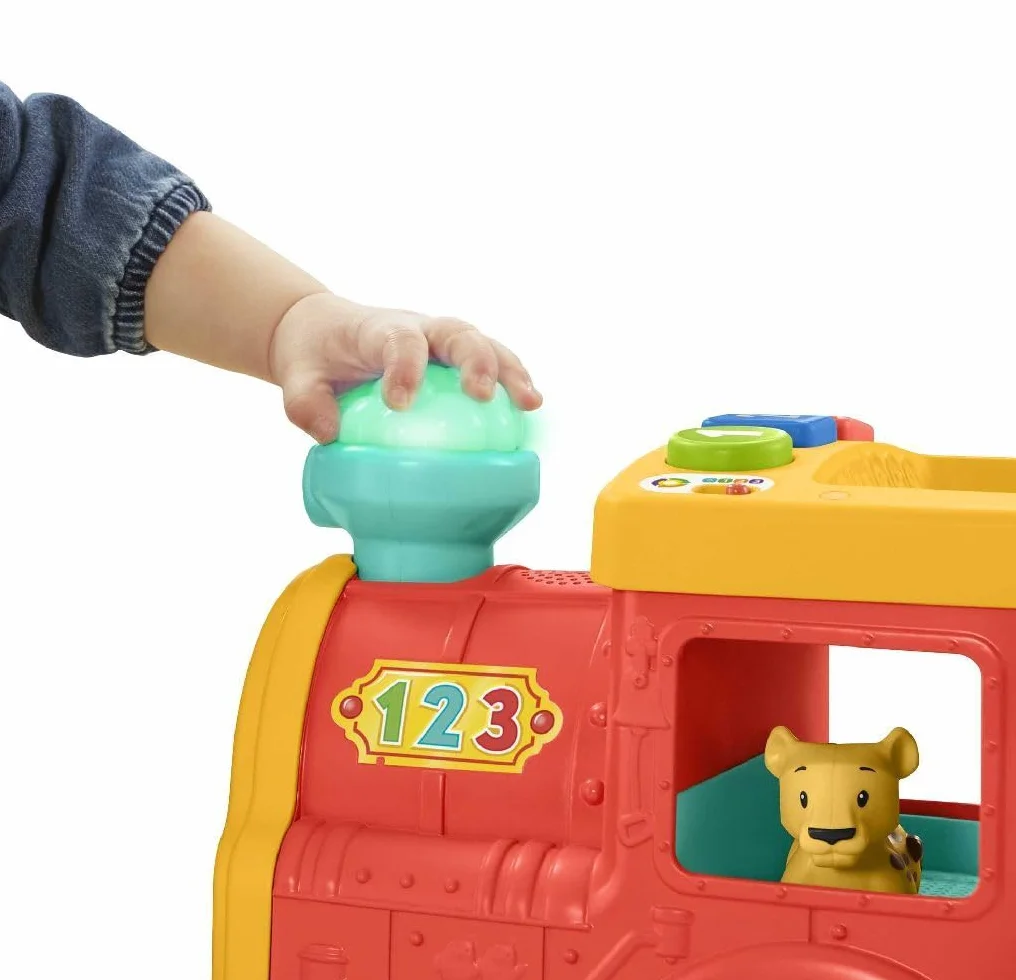 Fisher-Price HHH23 - Little People duży pociąg ABC dla miłośników zwierząt – wersja niemiecka, zabawka muzyczna do pchania z treścią do nauki inteligentnych stages, zabawka dla dzieci od 1 roku życia