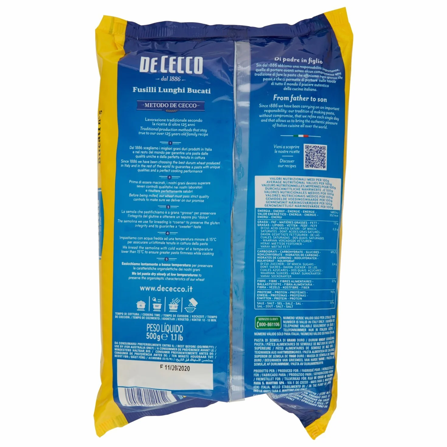 Makaron Fusilli Lunghi Bucati n5 500g - De Cecco włoski