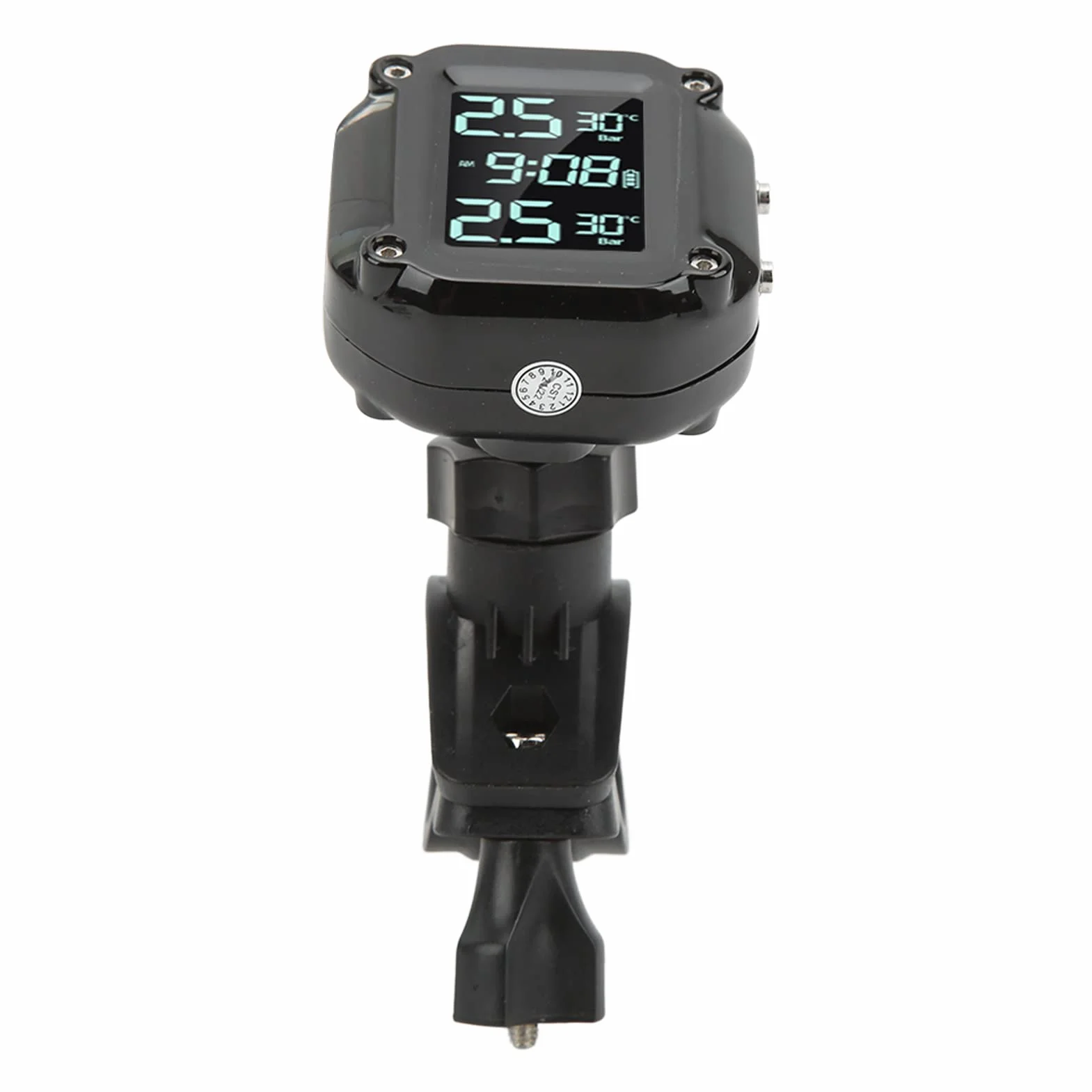 System Monitorowania Ciśnienia w Oponach Motocykla Ekran LCD IP67 Wodoodporny System Bezpieczeństwa TPMS Jazda 2 Czujniki Ładowanie USB