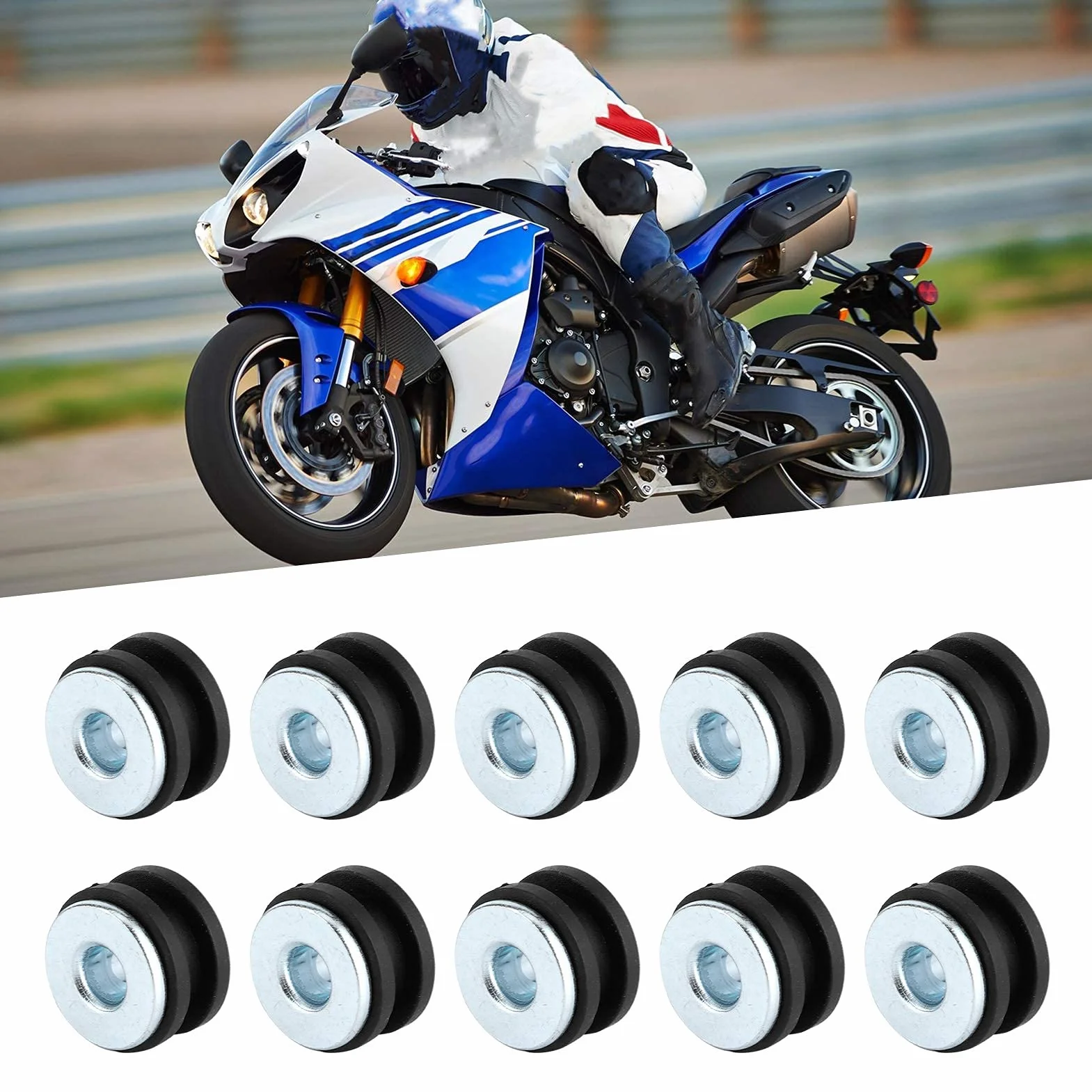 Przepusty motocyklowe Qiilu Przepusty motocyklowe Bolt Przepusty motocyklowe Gumowe przelotki do motocykli Zestaw gumowych przelotek Akcesoria do wymiany owiewek