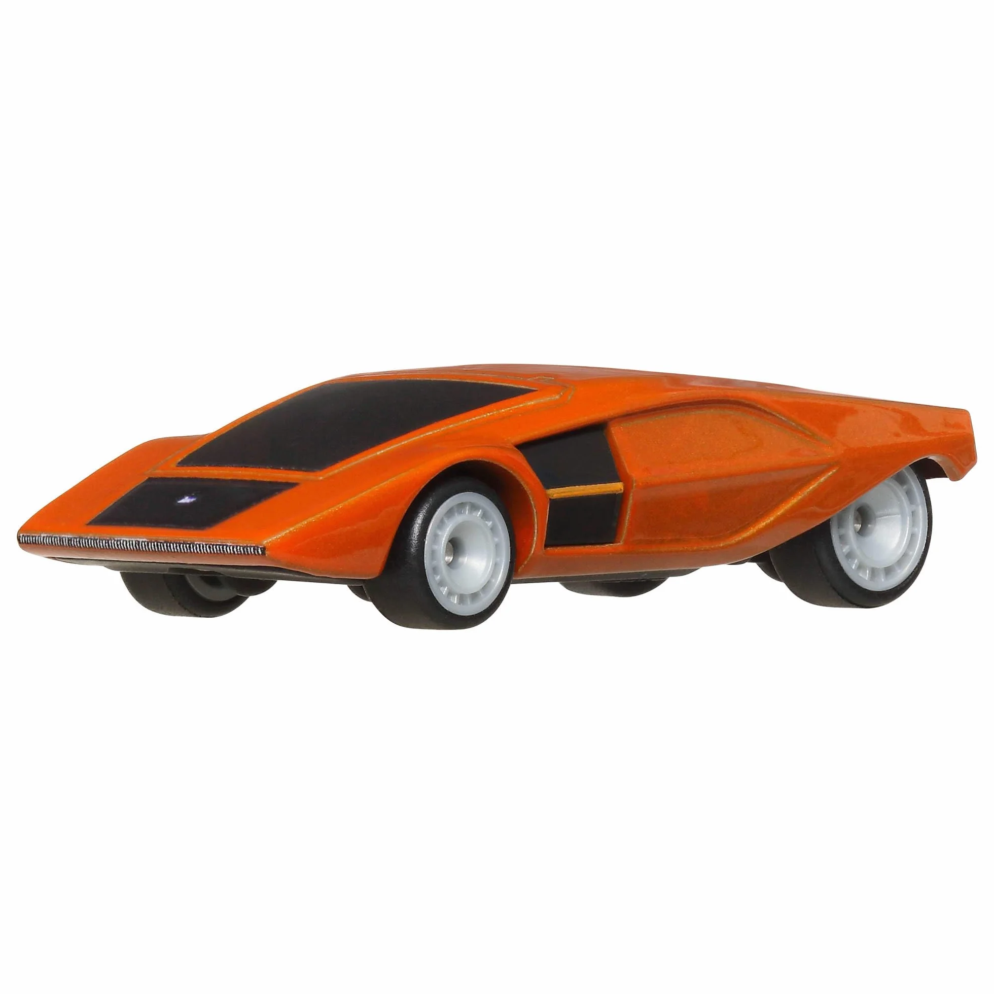 Hot Wheels Premium Kultowe auta Lancia Stratos Zero Metalowy samochód zabawka w skali 1:64 do kolekcjonowania, z oponami Real Riders, HRV77
