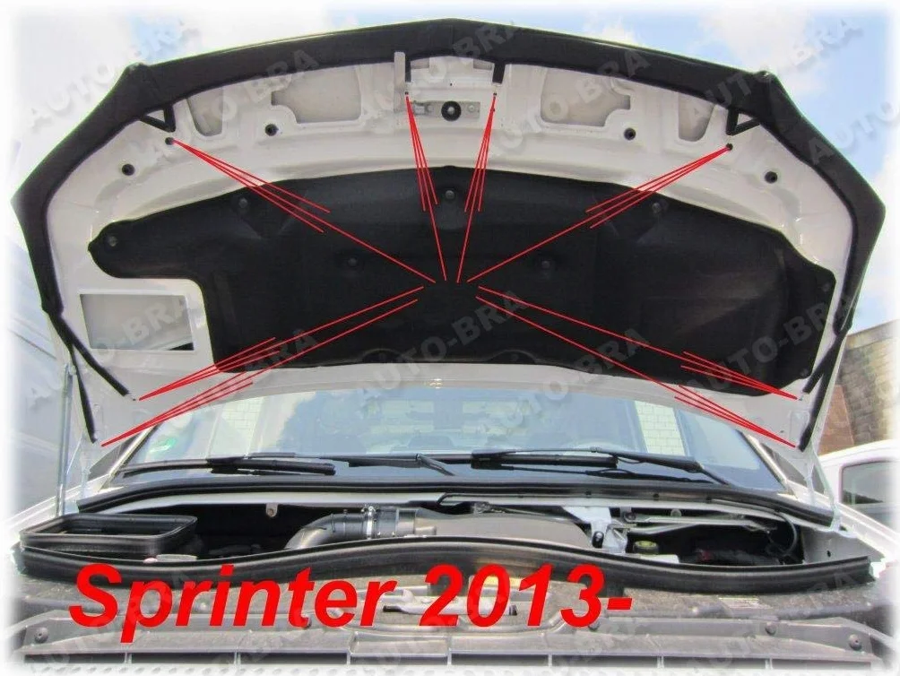AB-00317 Bra samochodowy Bra kompatybilny z MB Mercedes-Benz Sprinter W906 rok produkcji 2013-2018 osłona przed uderzeniami kamieni Tuning Bonnet Bra Benz
