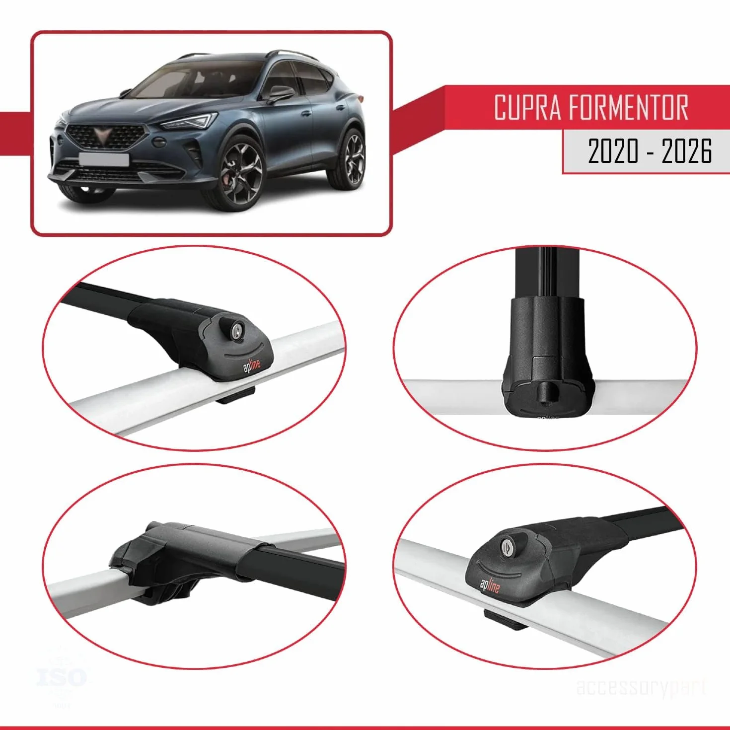 Cupra Formentor ACE-1 Aluminiowe poprzeczki dachowe Czarny 2 szt.