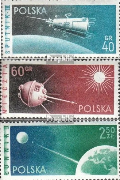 Prophila Collection Polska 1127A-1129A (kompletne wydanie), stemplowane satelity 1959 (znaczki pocztowe dla kolekcjonerów) kosmos