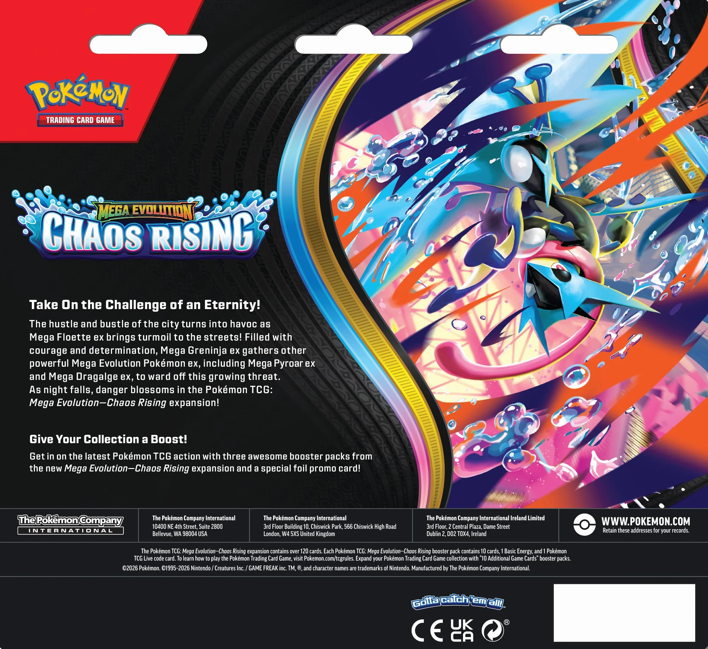 Pokémon TCG: Mega Evolution - Potrójny pakiet Chaos Rising (1 foliowa karta promocyjna i 3 pakiety wzmacniające)
