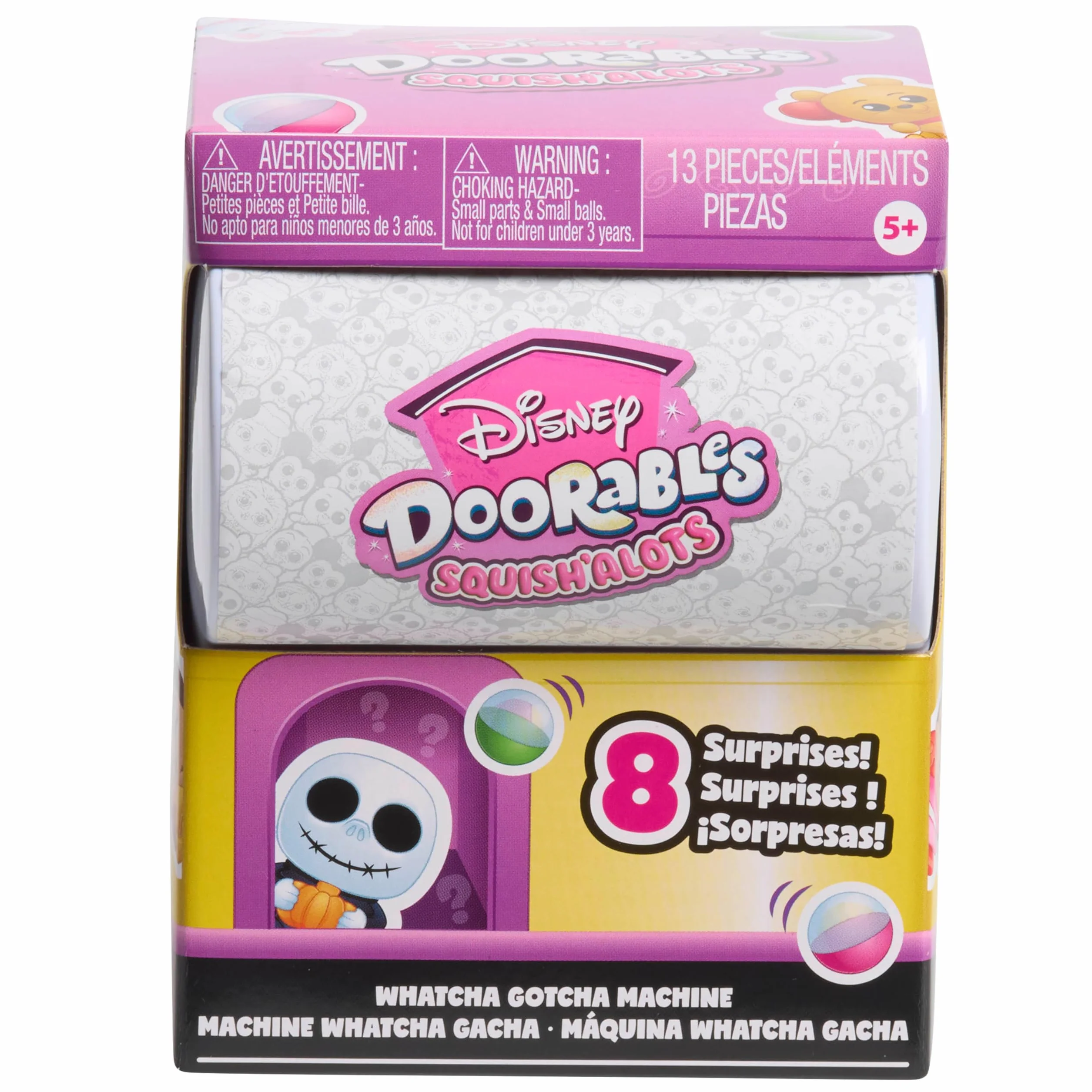 Just Play Disney Doorables Squish'Alots Whatcha Gotcha Machines, 6 niespodzianek w środku, figurki kolekcjonerskie, zabawki dla dzieci od 5 lat