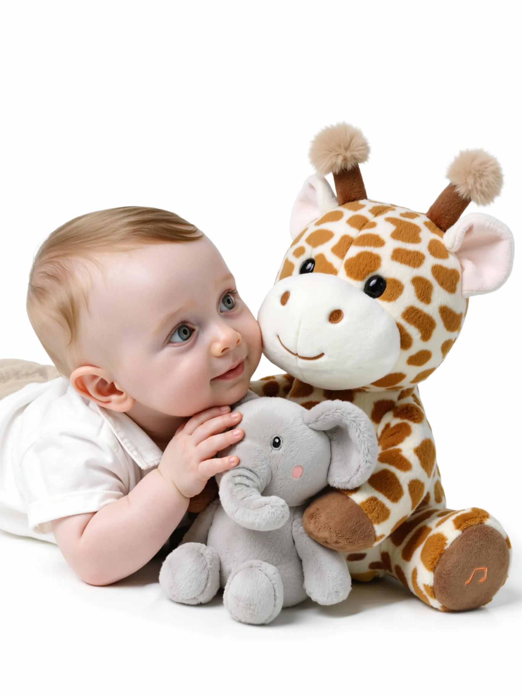 TUMAMA KIDS Pluszowa Zabawka dla Dzieci Interaktywna żyrafa i słoń Gadające i śpiewające Zabawki, Zabawka Naśladująca Powtarzająca to, co mówisz, Interaktywna Pluszowa Elektroniczn Prezent dla dzieci