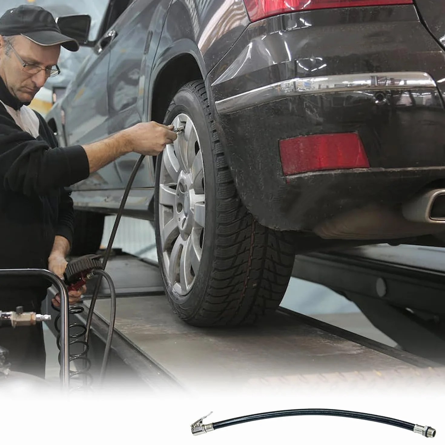 Pompka do opon gwint 13 mm wąż do rowerów motocykli samochodów
