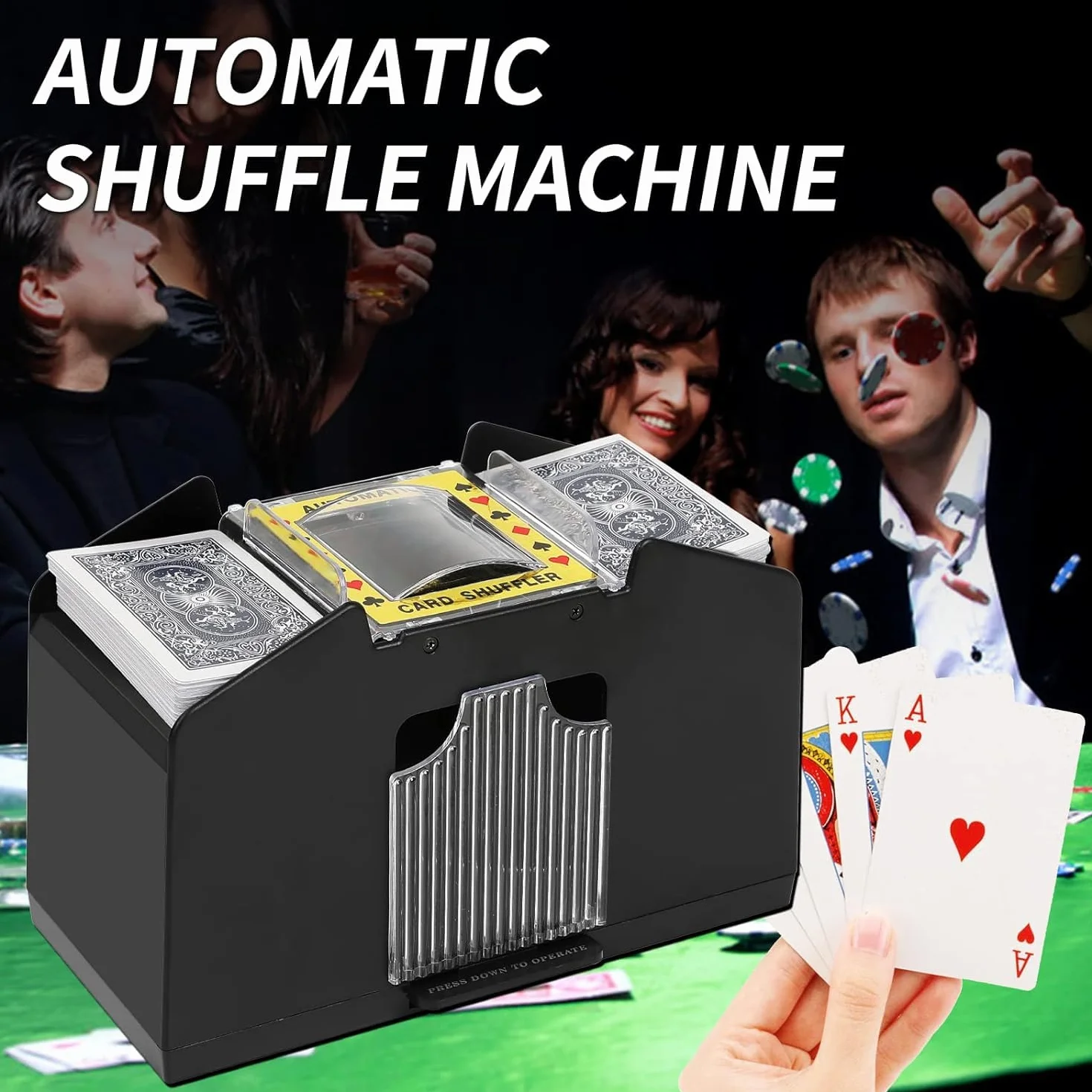 Ni-SHEN Automatyczny mikser kart USB z 4 grami, na rodzinne przyjęcie, poker/blackjack/UNO