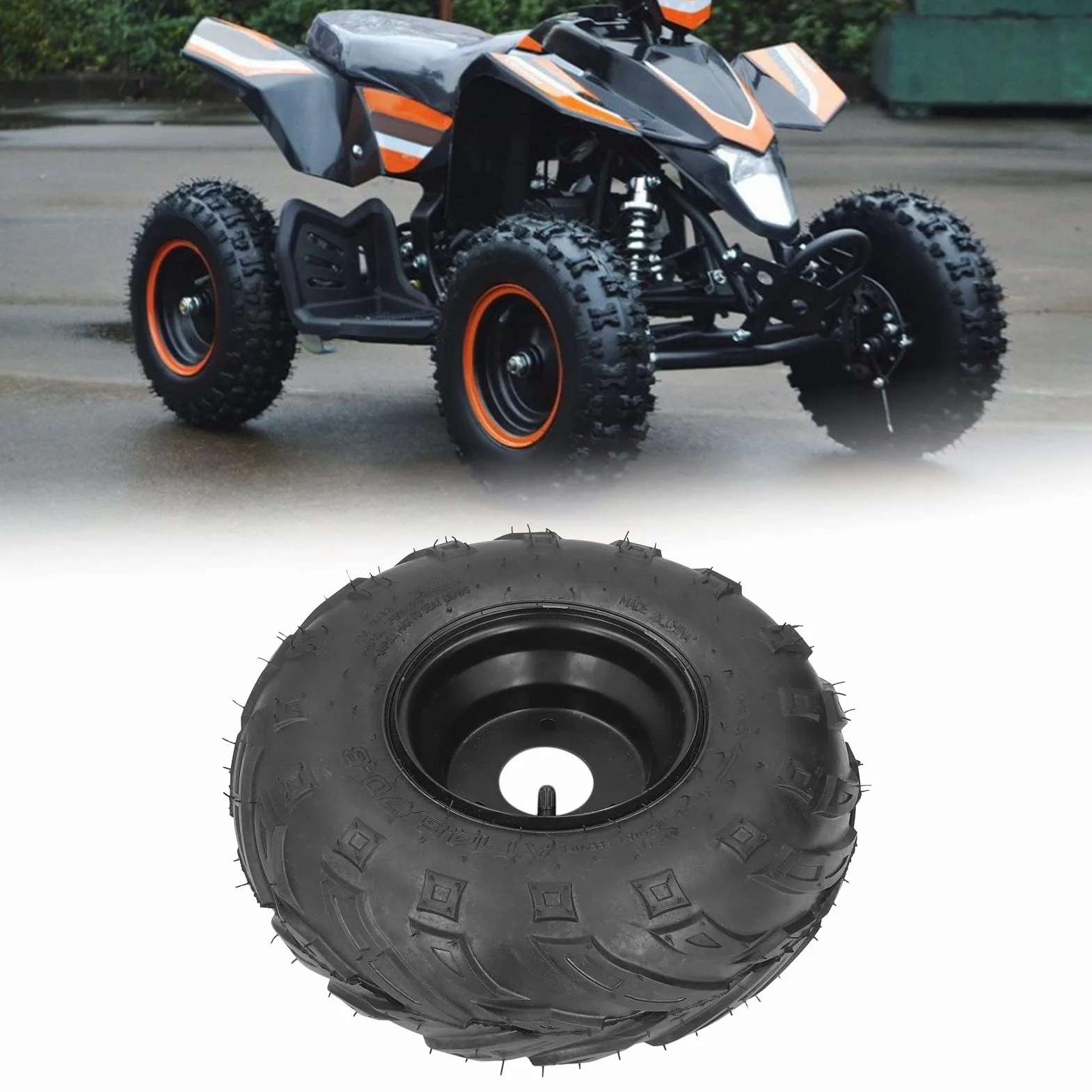 Opona Bezdętkowa ATV 145/70-6 Go Kart z 6-calową gumową obręczą do Gokartów UTV Quad Bike