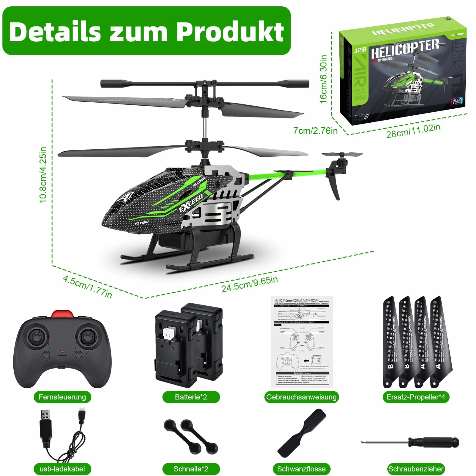 BuzzoXerex Zdalnie sterowany helikopter, 2.4G RC Helikopters, dziecko z oświetleniem LED i 3,5 kanałów, zdalnie sterowany samolot z żyroskopem i stałą wysokością, idealny prezent dla dzieci dorosłych
