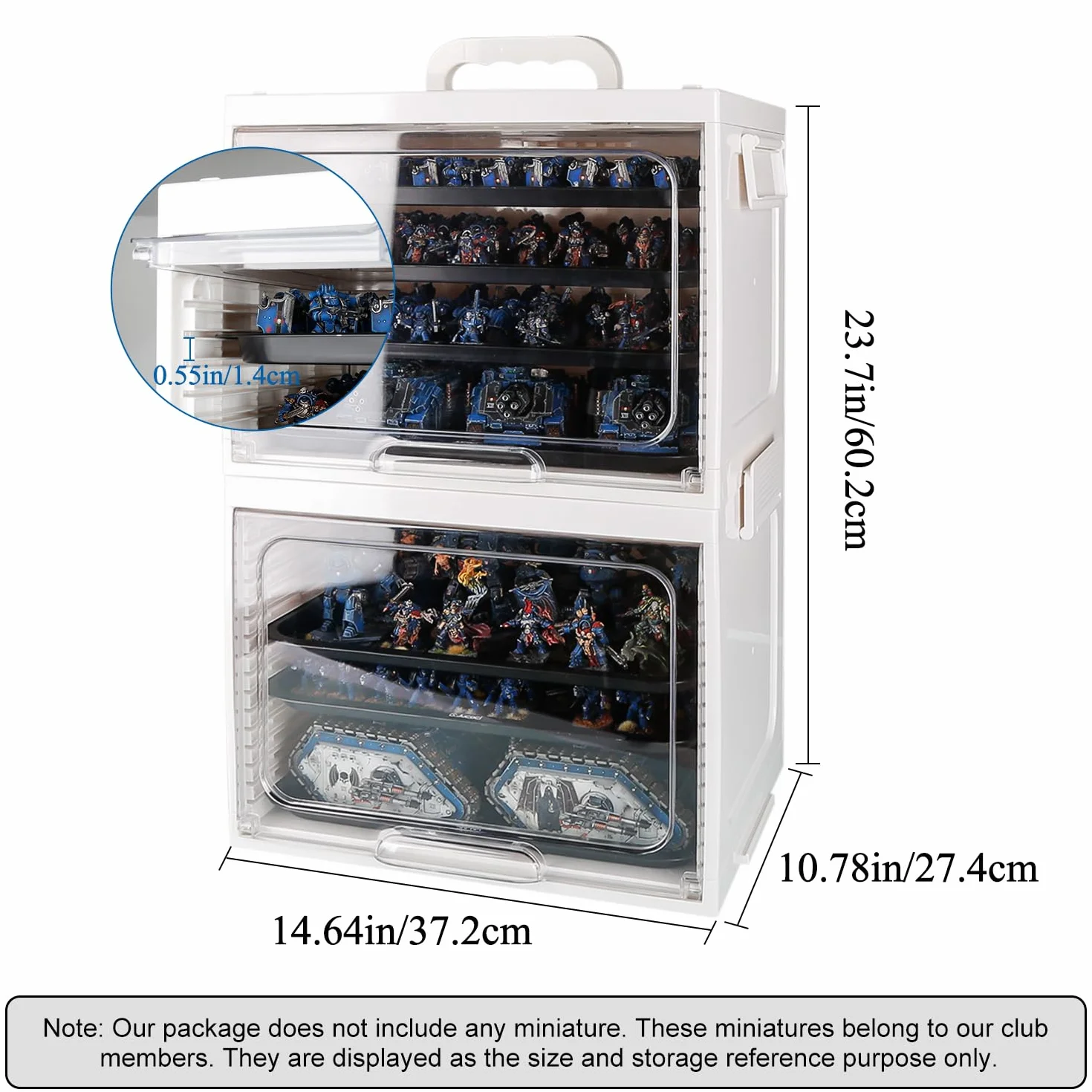 Jucoci Miniaturowe etui do przechowywania miniatury walizka transportowa (zestaw 2 szt.)