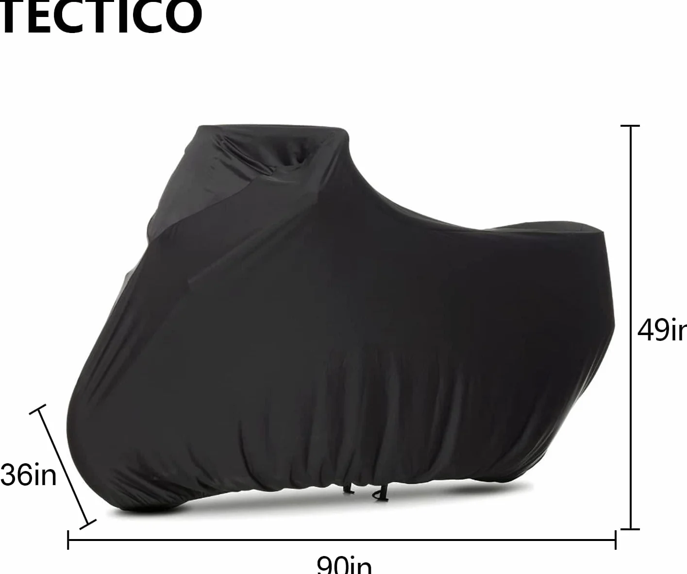 TECTICO Pokrowiec na motocykl elastyczny oddychający XL 228 x 91 x 124 cm czarny