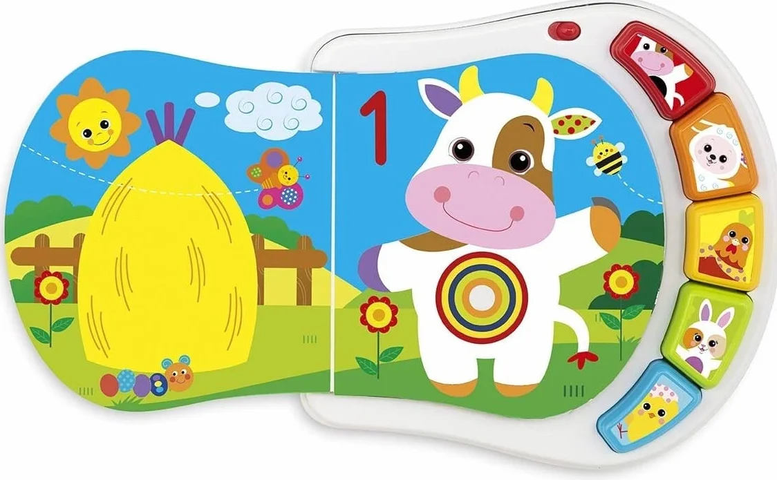 Chicco Książeczka Zwierzęta na farmie, elektroniczna książeczka rozwojowa dla dzieci, uczy zwierząt i odgłosów zwierząt, gry edukacyjne od 6 m do 3 lat