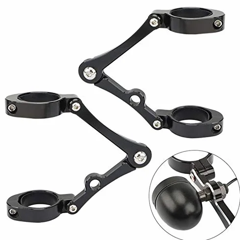 Zacisk mocujący do reflektorów motocyklowych 39 mm - 41 mm CNC średnica rury uniwersalne do / / wszystkiego, czarny