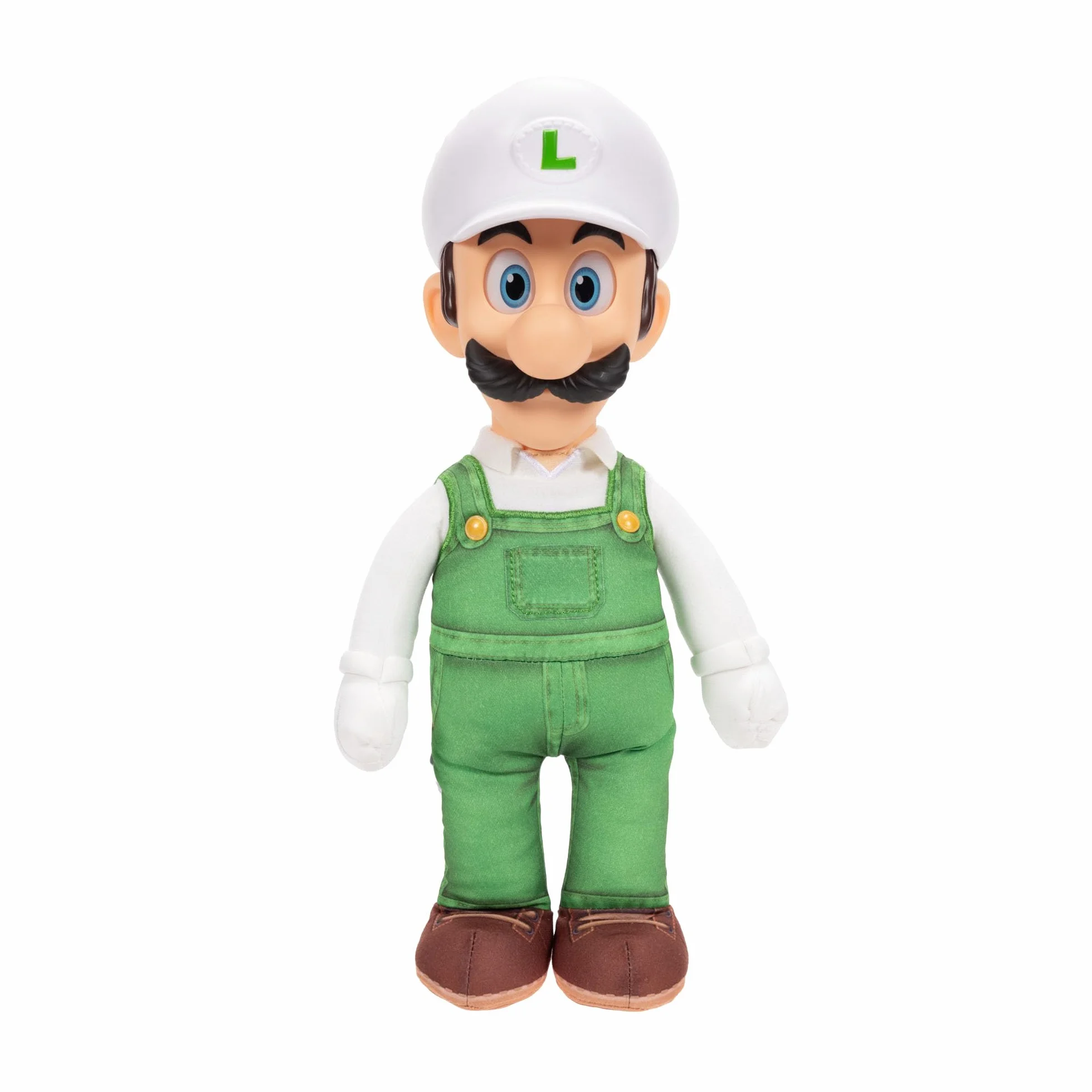 Pluszowa figurka Luigi Fire Poseable z filmu Super Mario Galaxy, 38 cm, oficjalna licencja Jakks Pacific, pluszowa figurka z rzeźbioną głową Roto, kolekcjonerska figurka Nintendo, 3+
