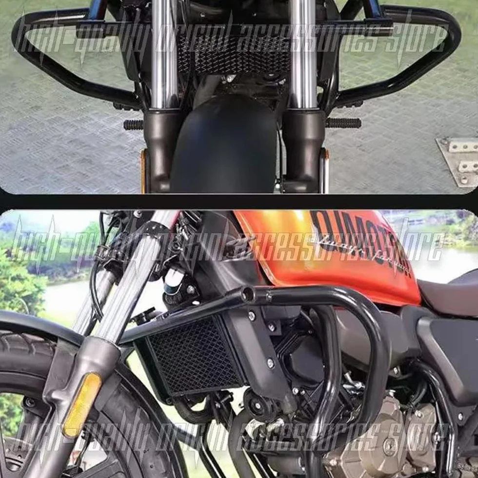 QJMOTO osłona silnika do SRV 125 przednia zderzaka matowa czerń 60x65x30 cm