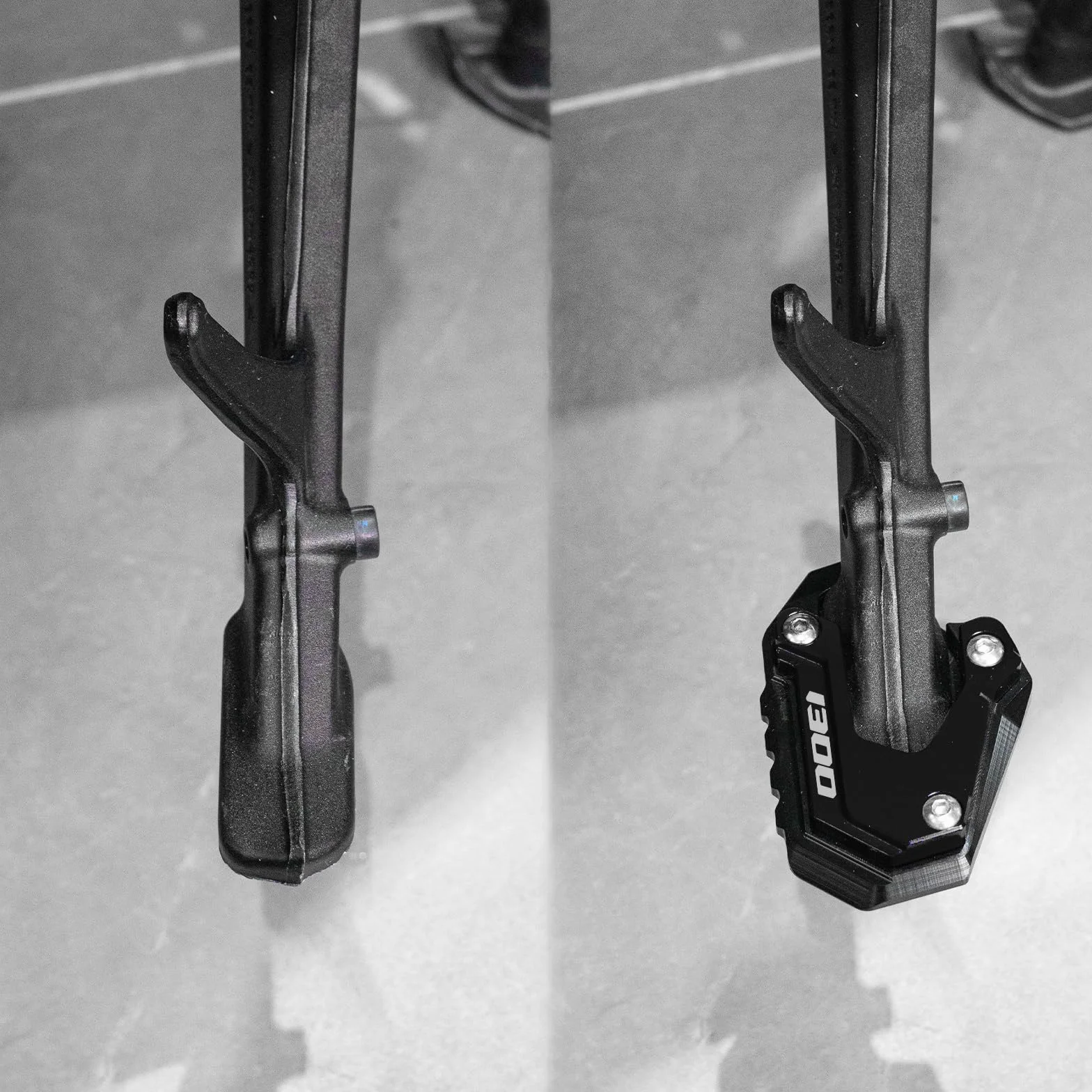 Płyta przedłużająca podpórki do R1300GS R 1300GS adv R 1300 GS 2023-2025 Nowe akcesoria motocyklowe Uchwyt podpórki bocznej płyta powiększająca (czarna)