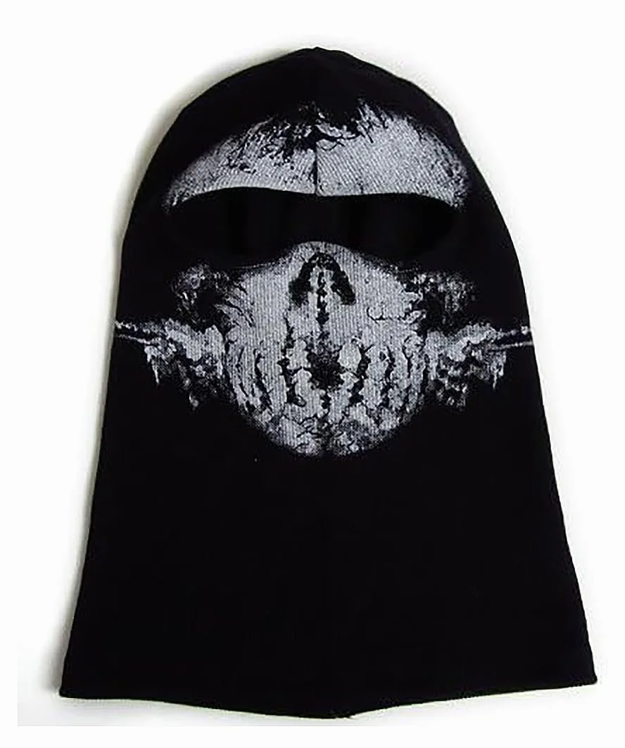 WEWOM Maska sztormowa z czaszką Ghost maska motocyklowa czarna, czarny, jeden rozmiar