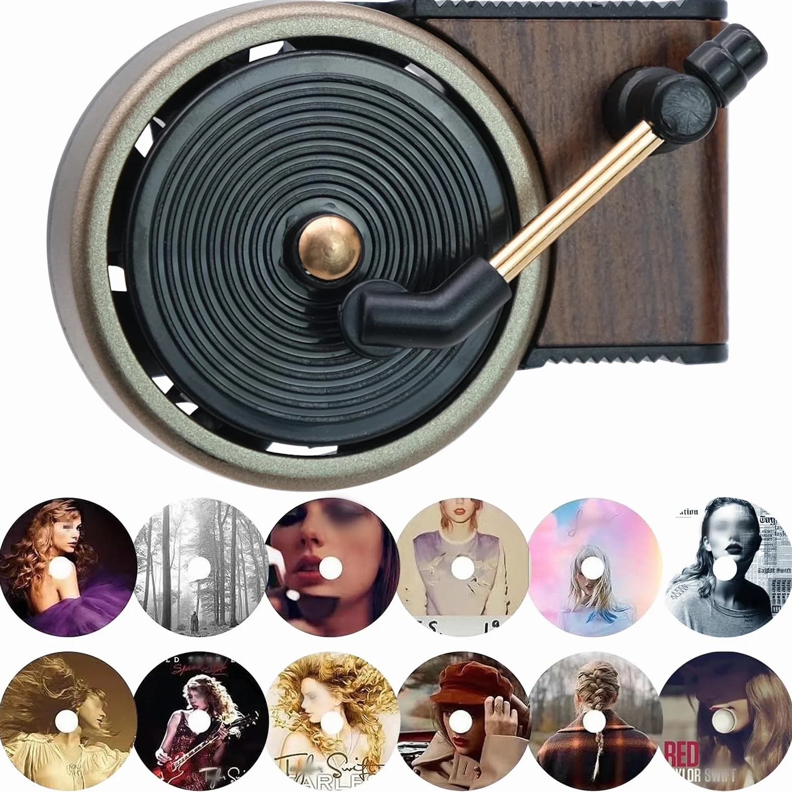 Samochodowy odświeżacz powietrza dyfuzor gramofon retro 12 tabletek zapachowych